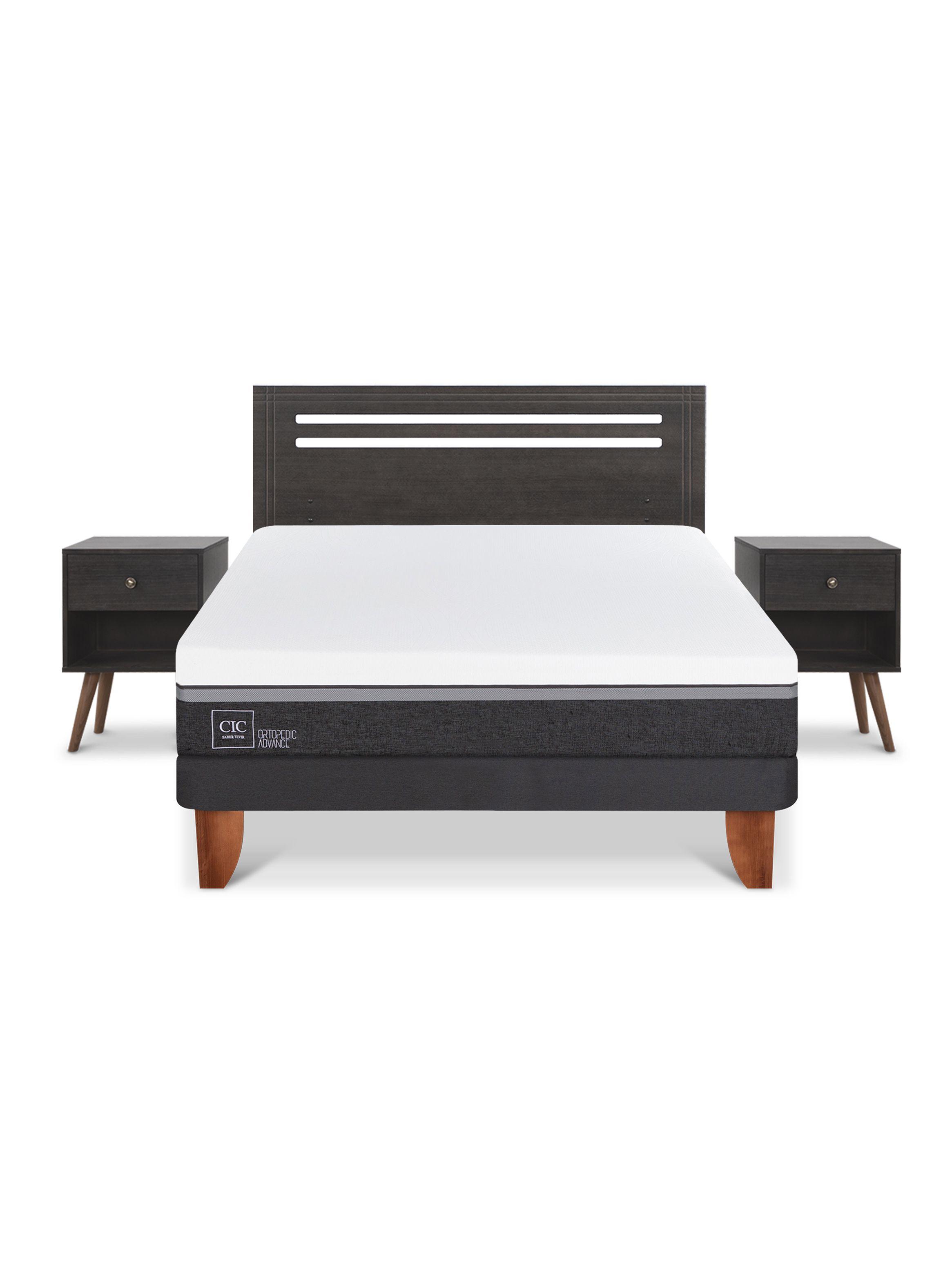 Cama Europea Ortopedic Advance 2 Plazas Munich Gris-2