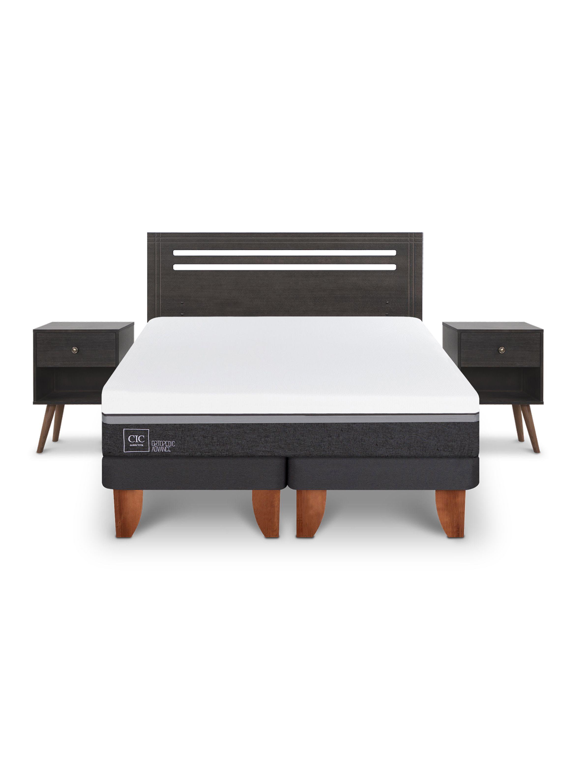 Cama Europea Ortopedic Advance 2 Plazas Base Dividida Munich Gris-2