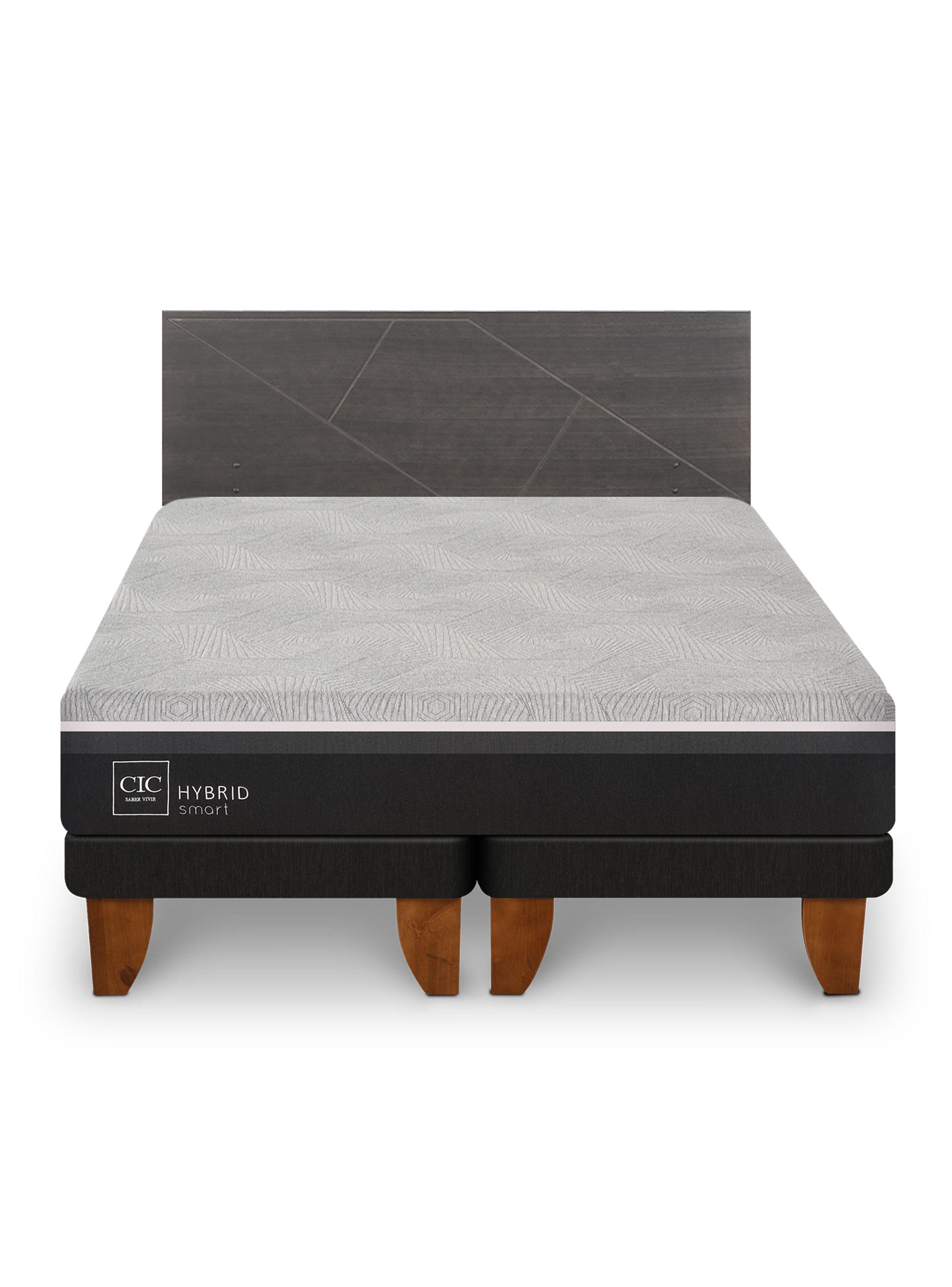 Cama Europea Hybrid Smart King Set Villarrica Gris-2
