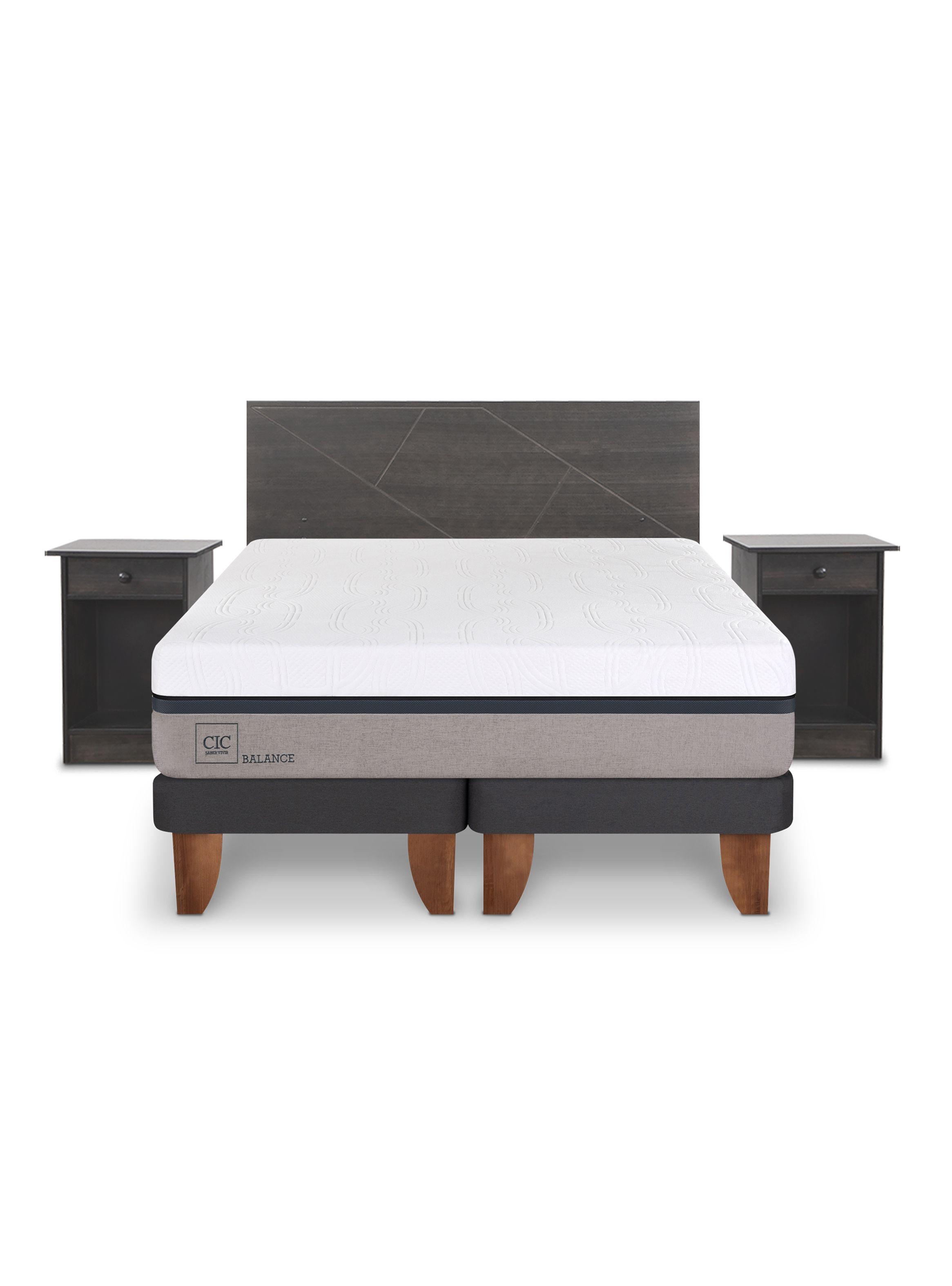 Cama Europea Balance King Set Villarrica Gris-2