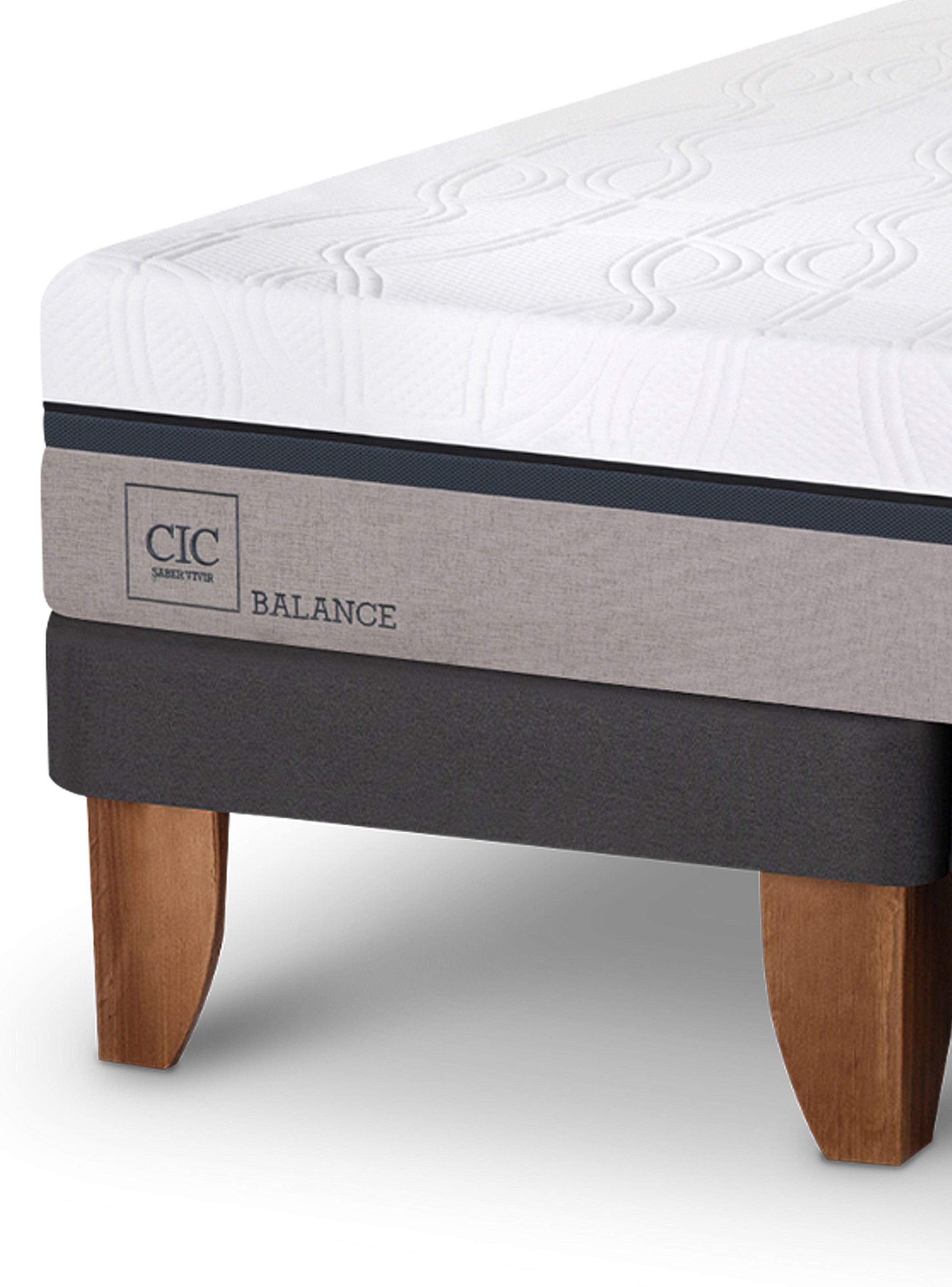 Cama Europea New Balance 2 Plazas Base Dividida Set Dublin Gris-3