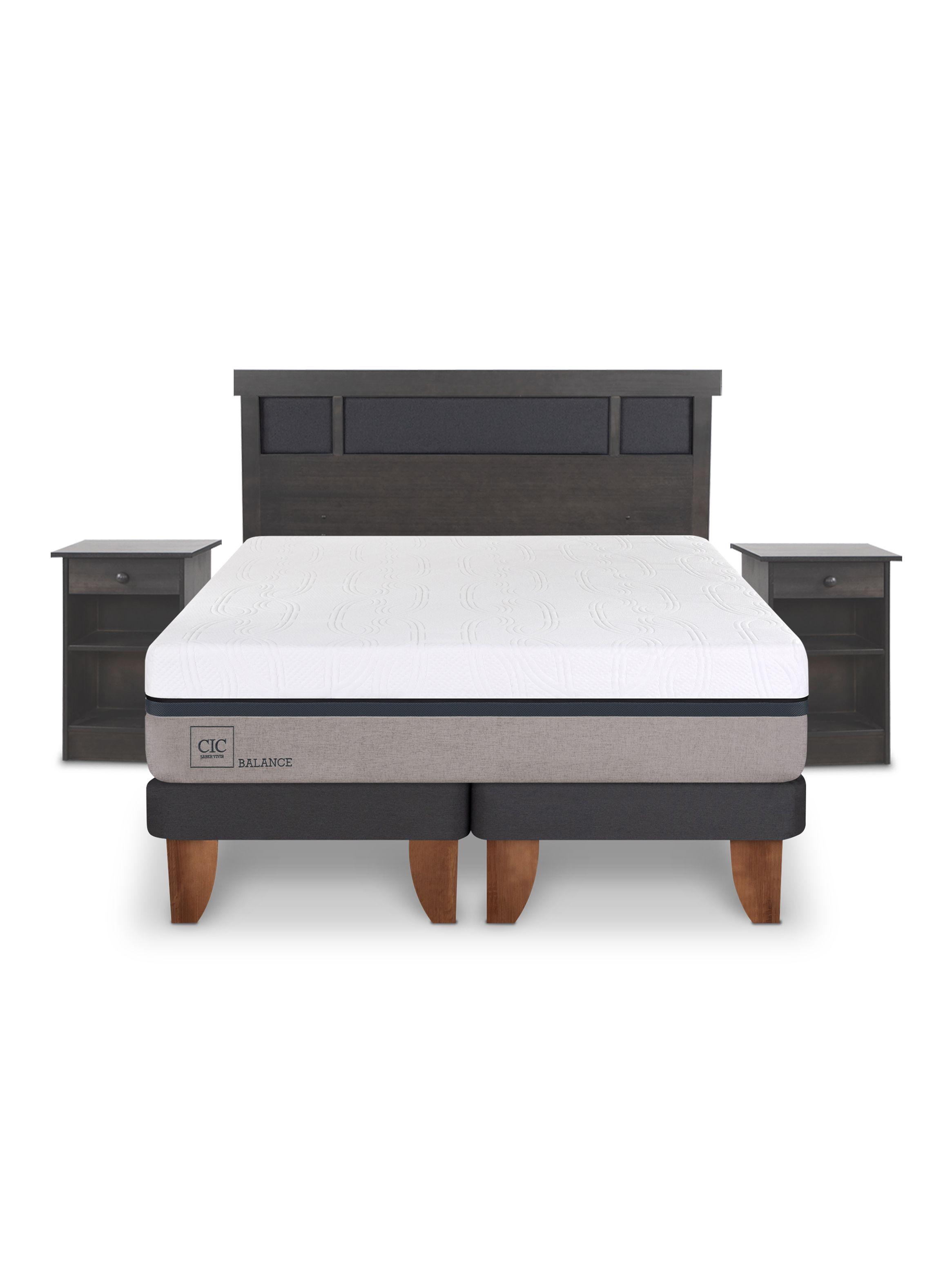 Cama Europea Balance King Set Dublin Gris-2