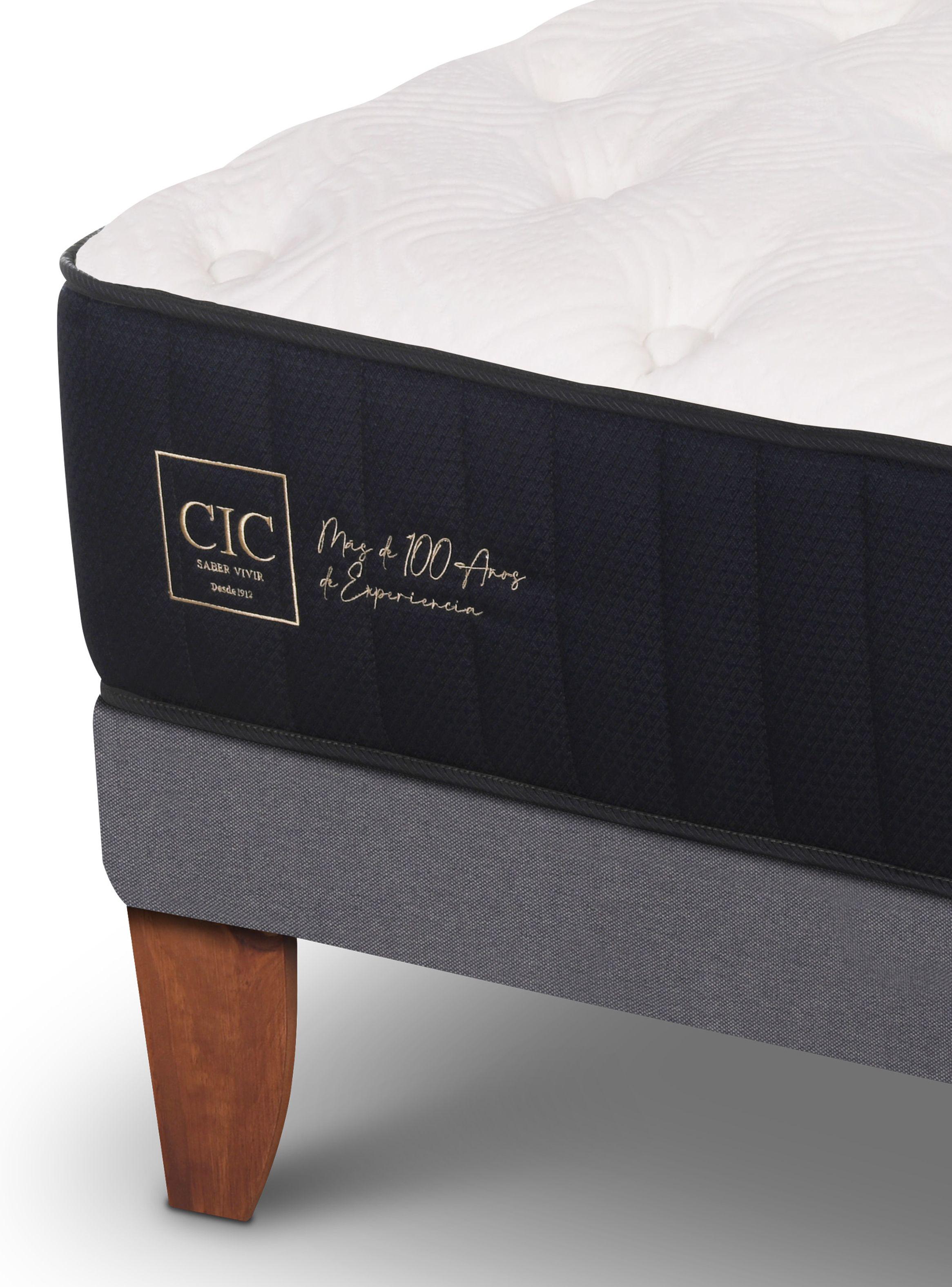 Cama Europea Premium 1.5 Plazas + Set Munich Gris-3