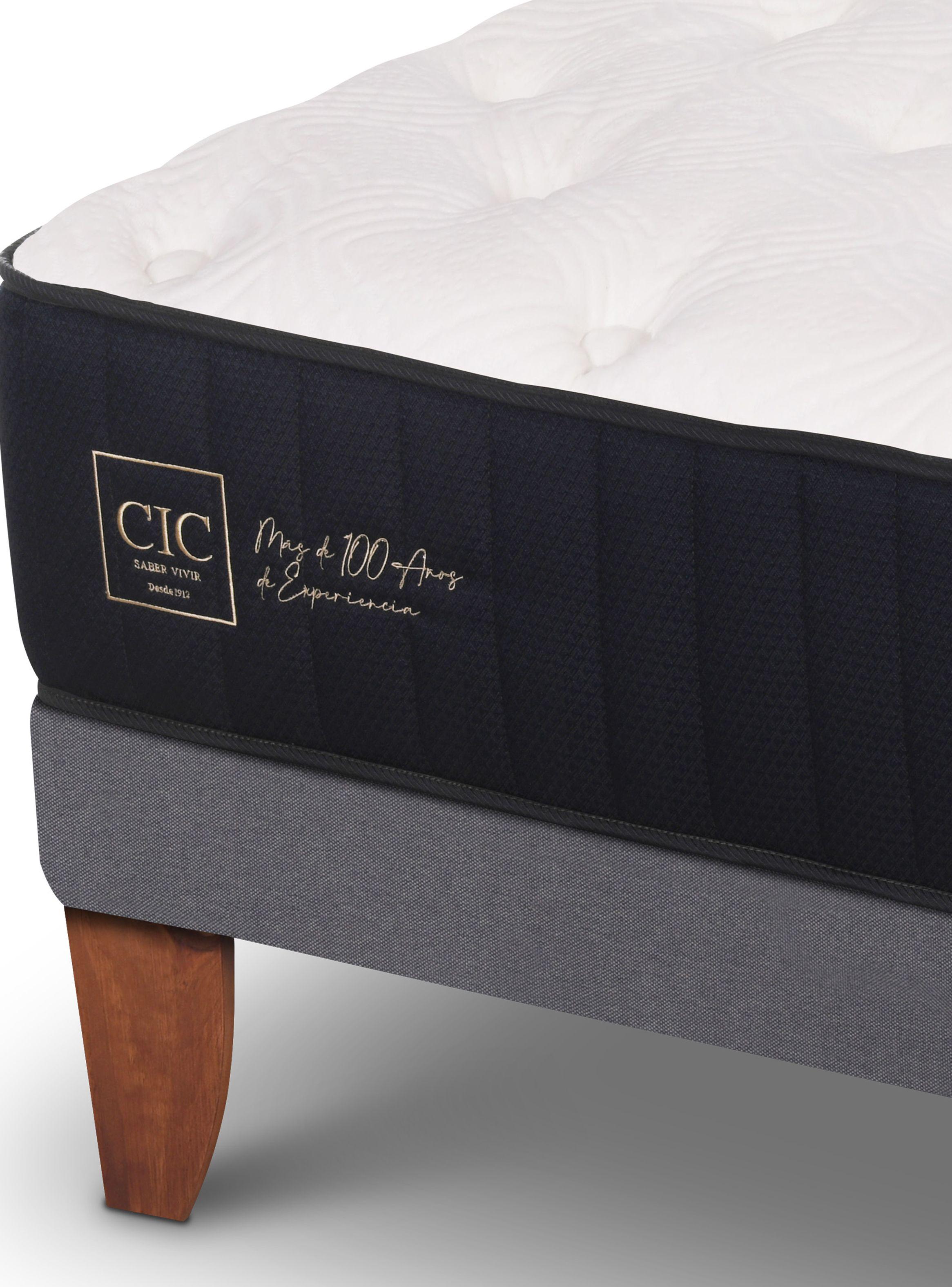 Cama Europea Premium 1.5 Plazas + Respaldo Gales Gris-3