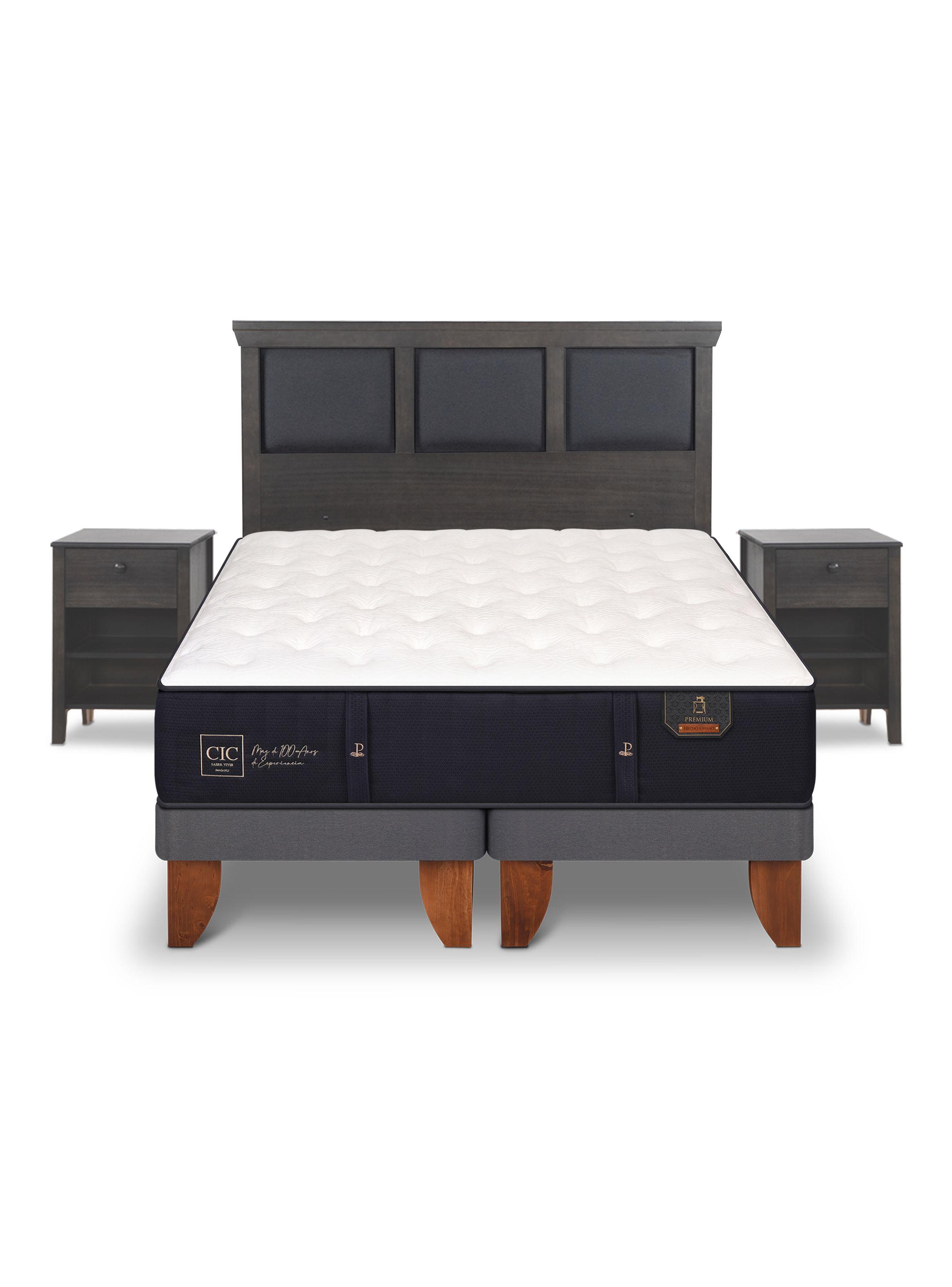 Cama Europea Premium King Set Torino Gris-2
