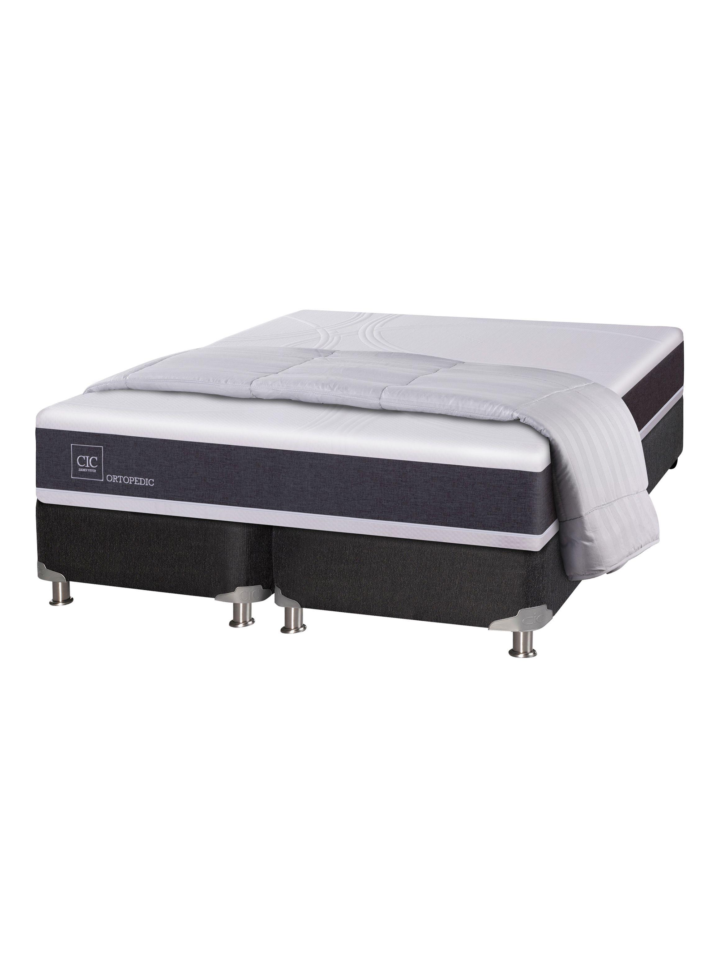 Cama Americana New Ortopedic B5 Black 2 Plazas Base Dividida + Plumón-0