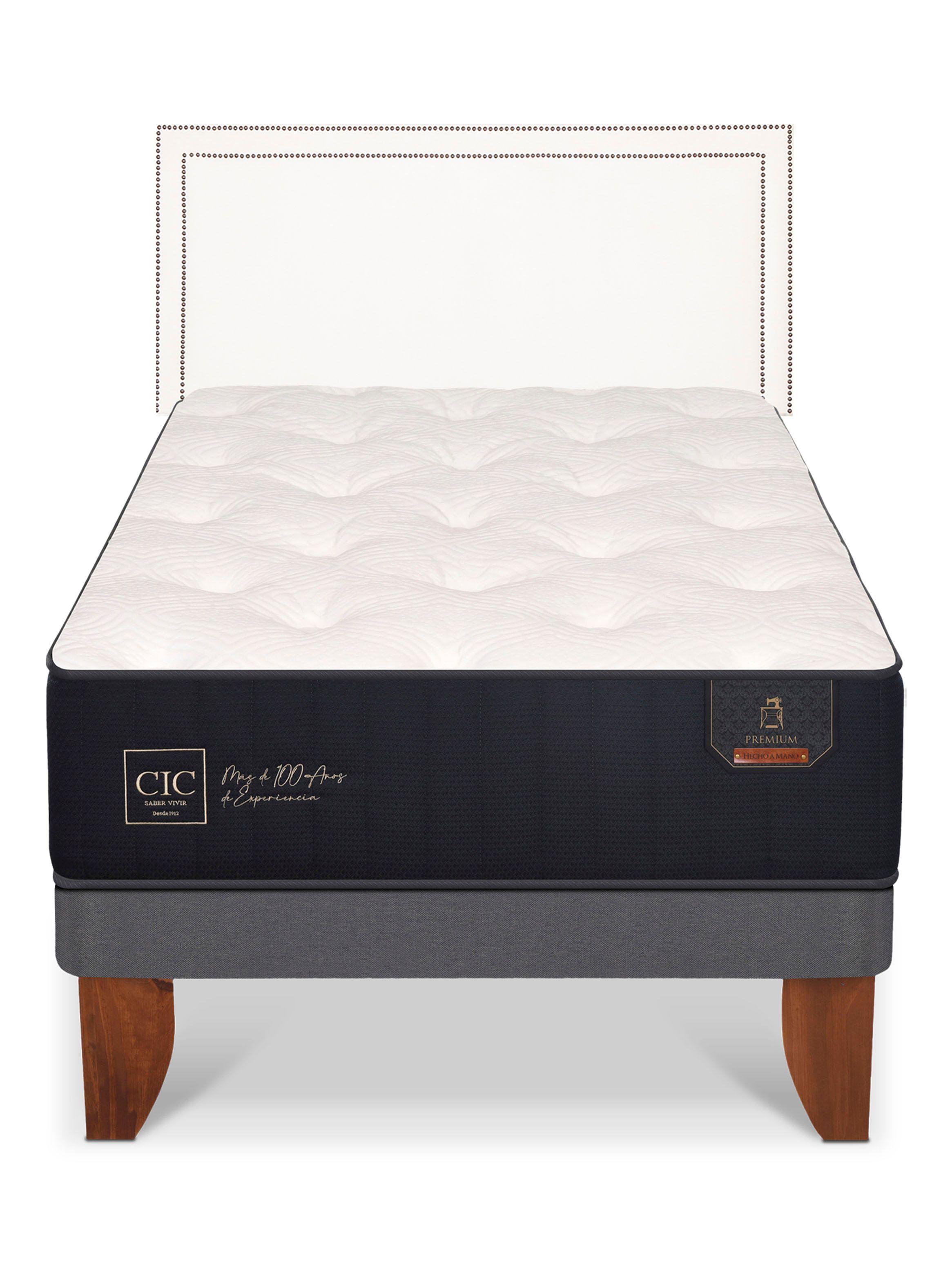 Cama Europea Premium 1.5 Plazas + Respaldo Danubio-2