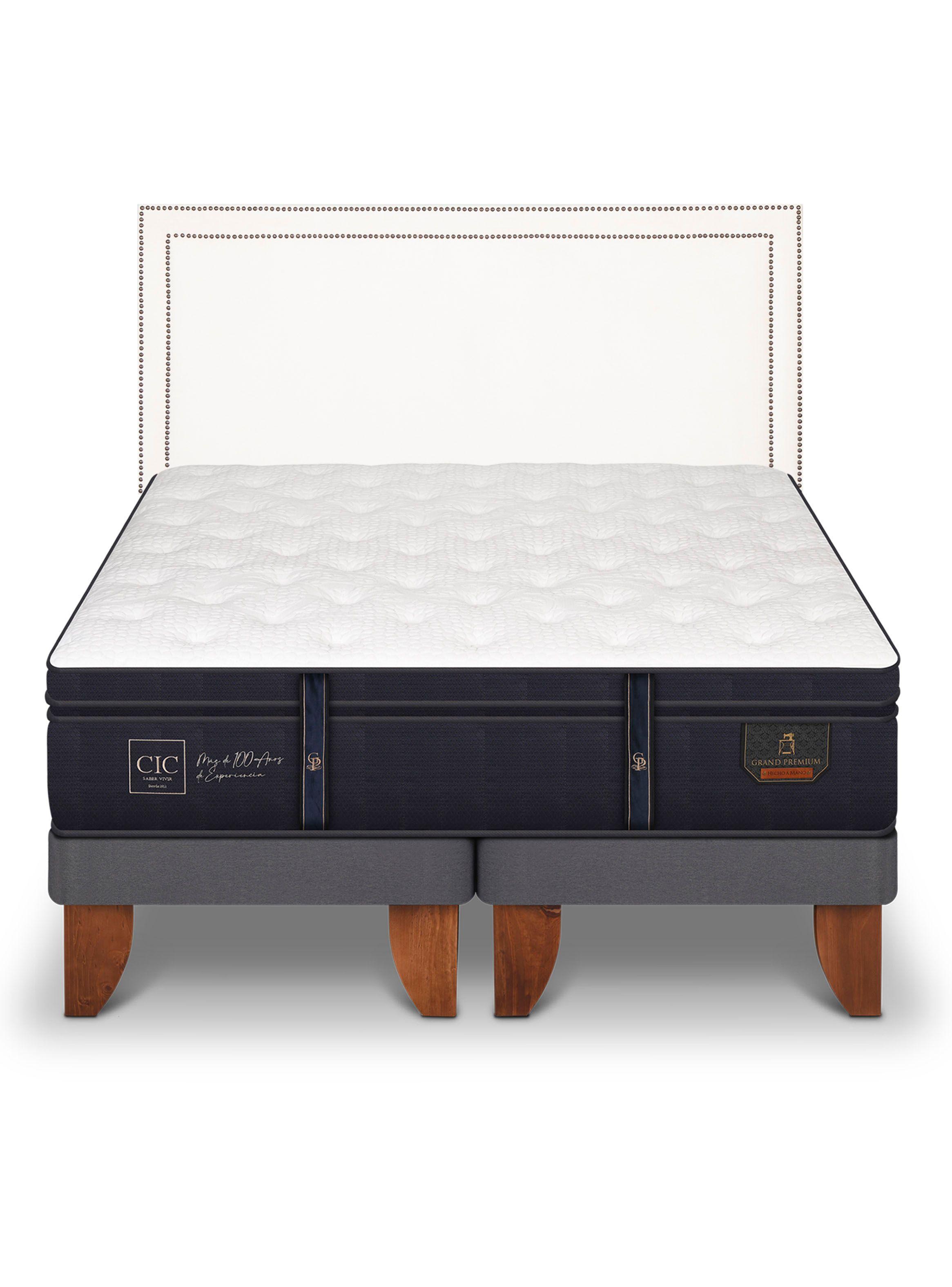 Cama Europea Grand Premium 2 Plazas Base Dividida Respaldo Danubio-2