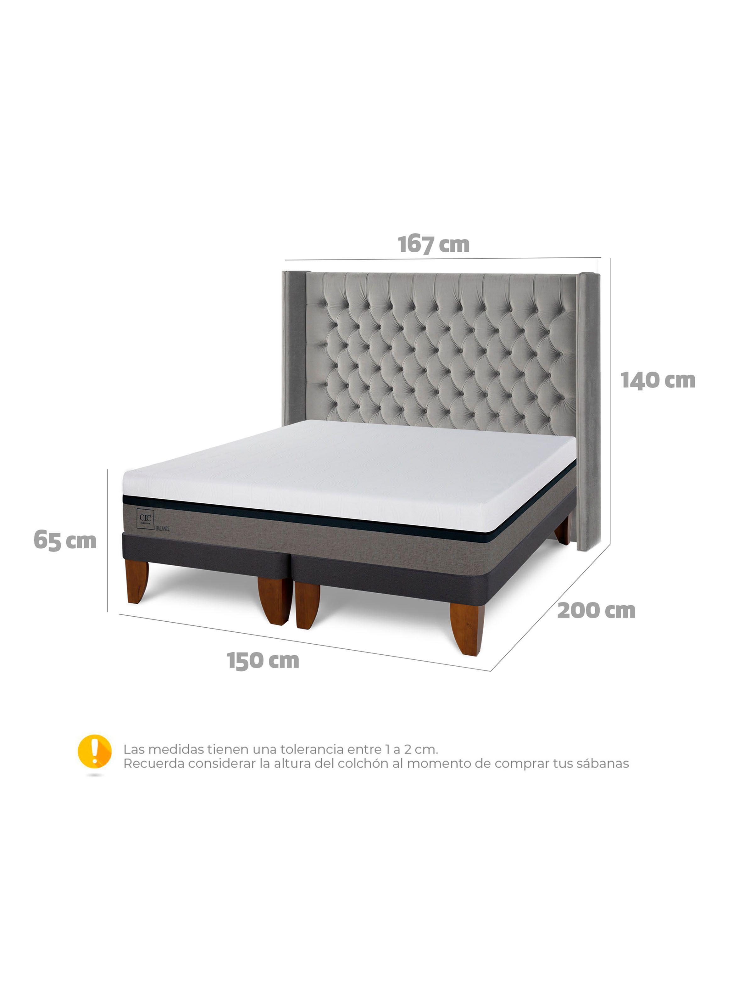 Cama Europea Balance 2 Plazas Base Dividida Respaldo Sesia-1