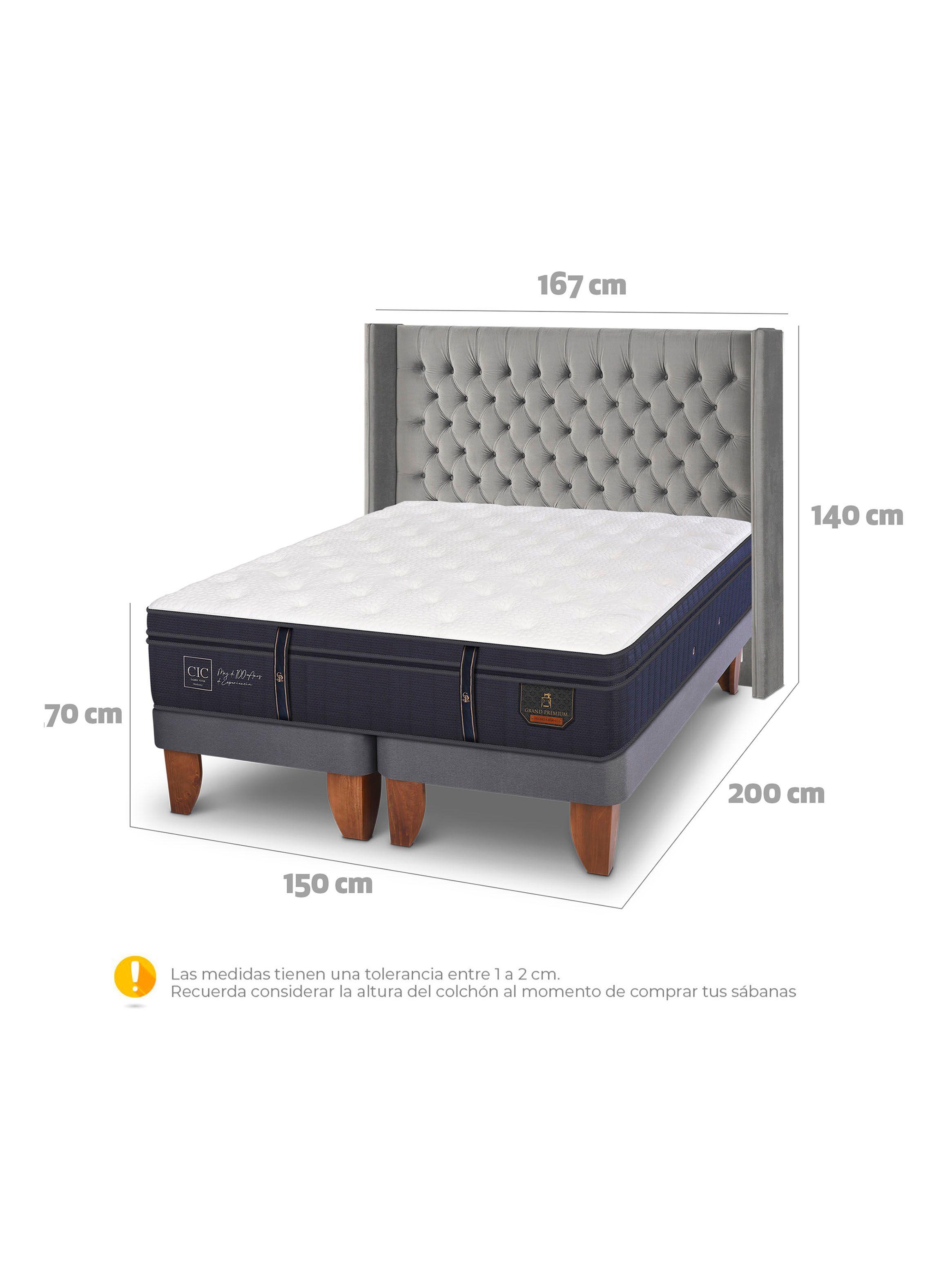 Cama Europea Grand Premium 2 Plazas Base Dividida Respaldo Sesia-1