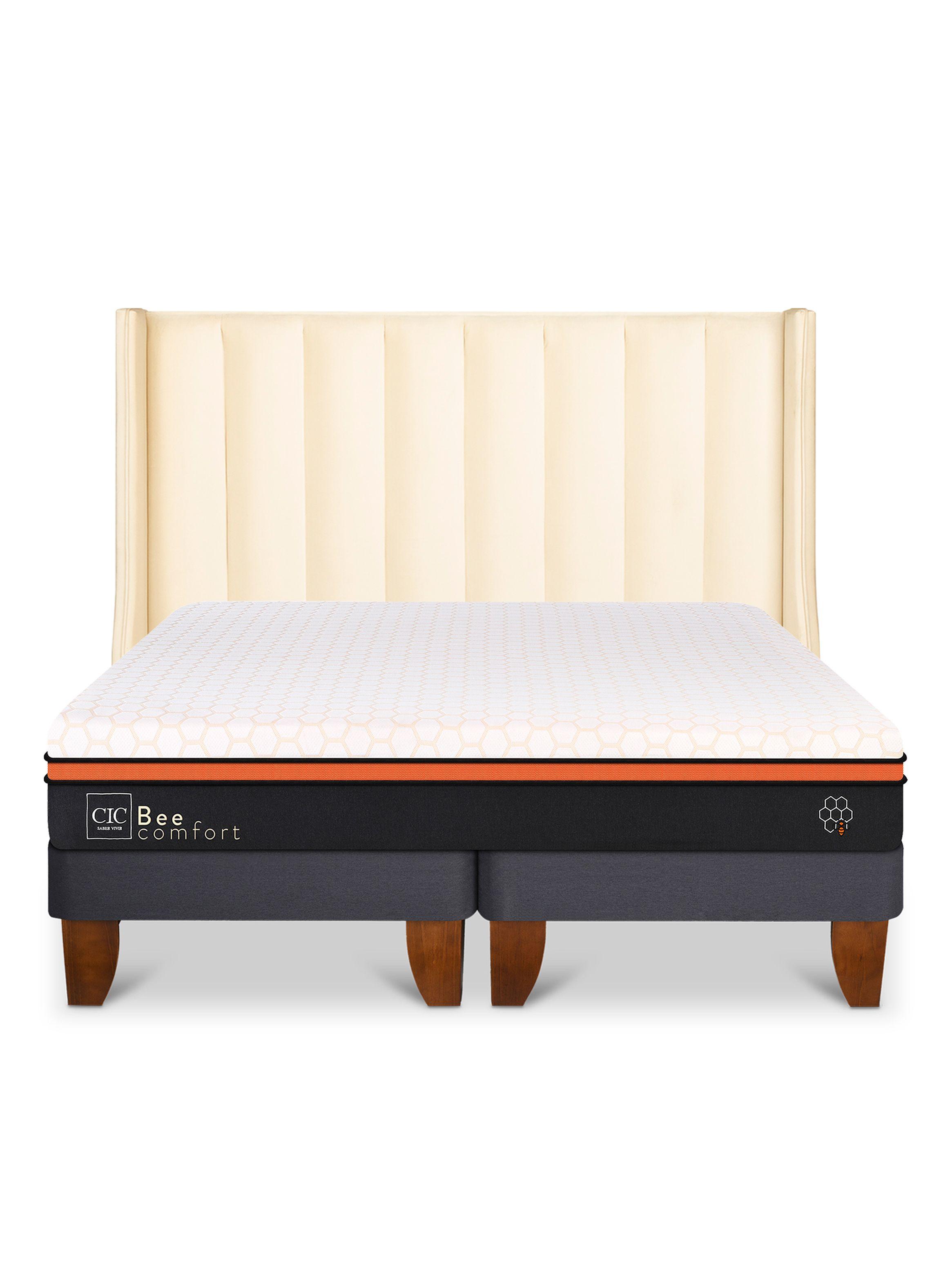 Cama Europea Bee Comfort 2 Plazas Base Dividida Respaldo Panaro-2