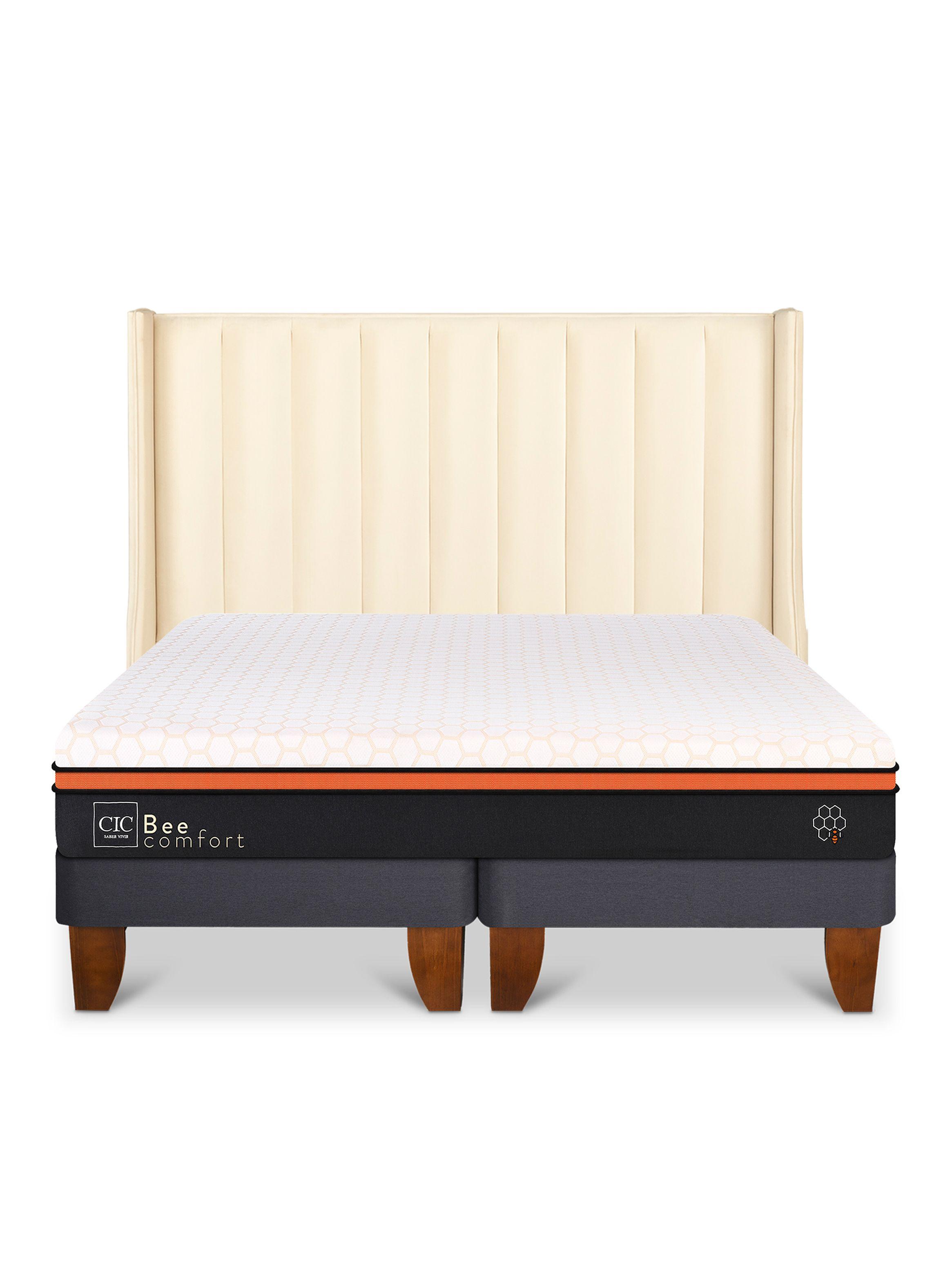 Cama Europea Bee Comfort King Respaldo Panaro-2
