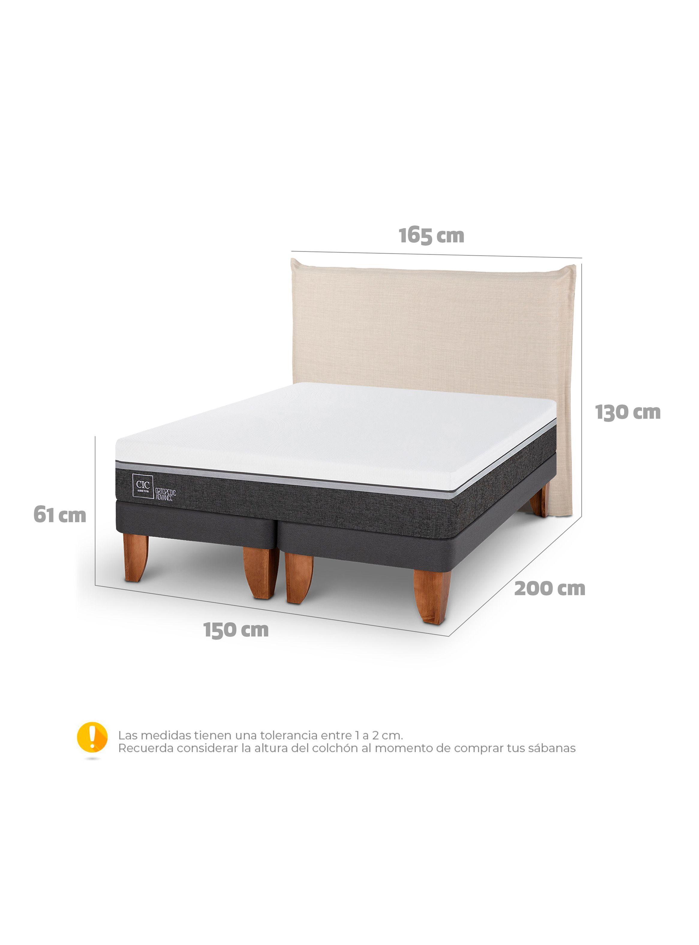 Cama Europea Ortopedic Advance 2 Plazas Base Dividida Respaldo Tíber-1