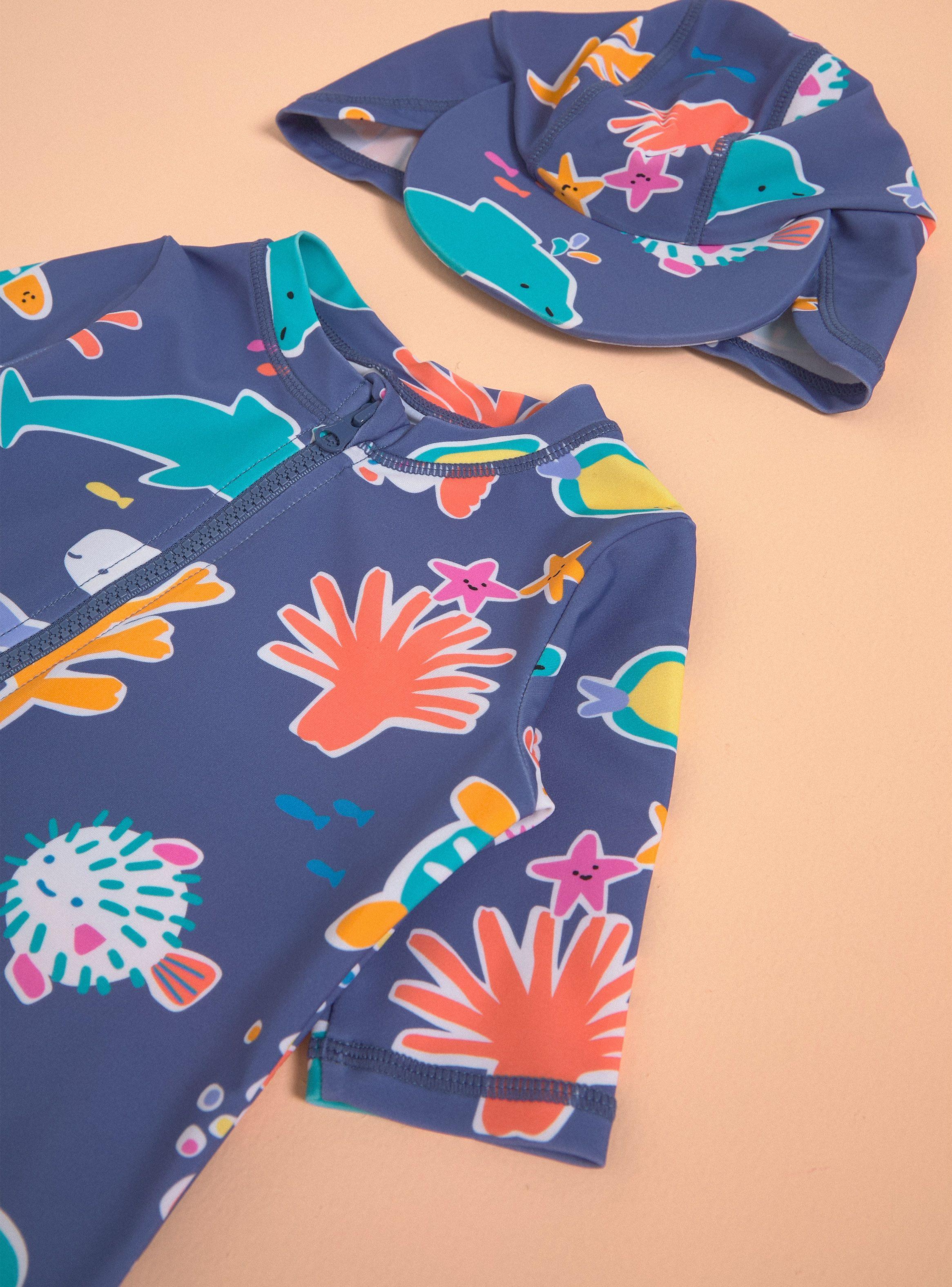 Traje de Baño Estampado con Gorro a Juego-2