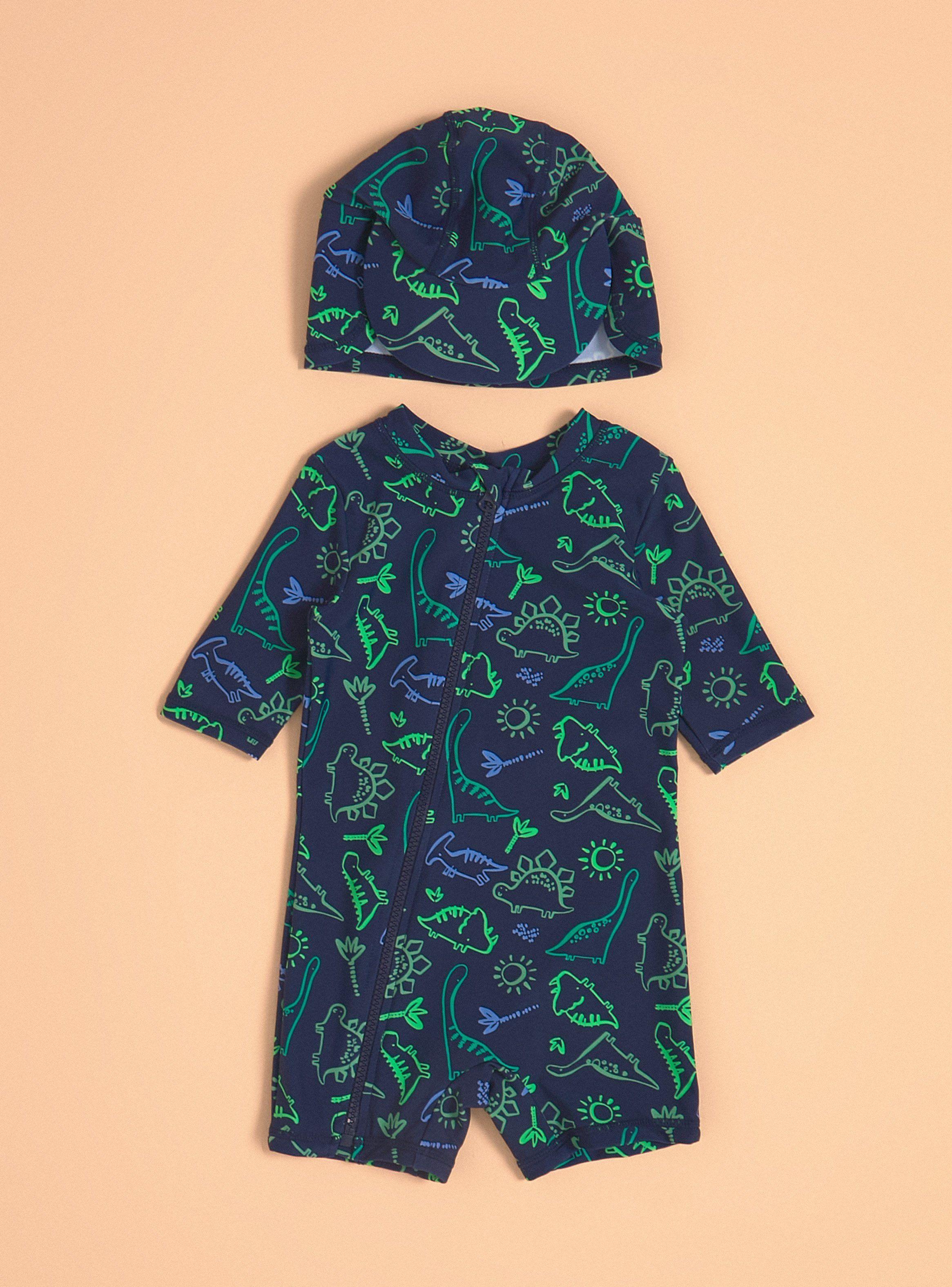 Traje de Baño Estampado con Gorro a Juego-0
