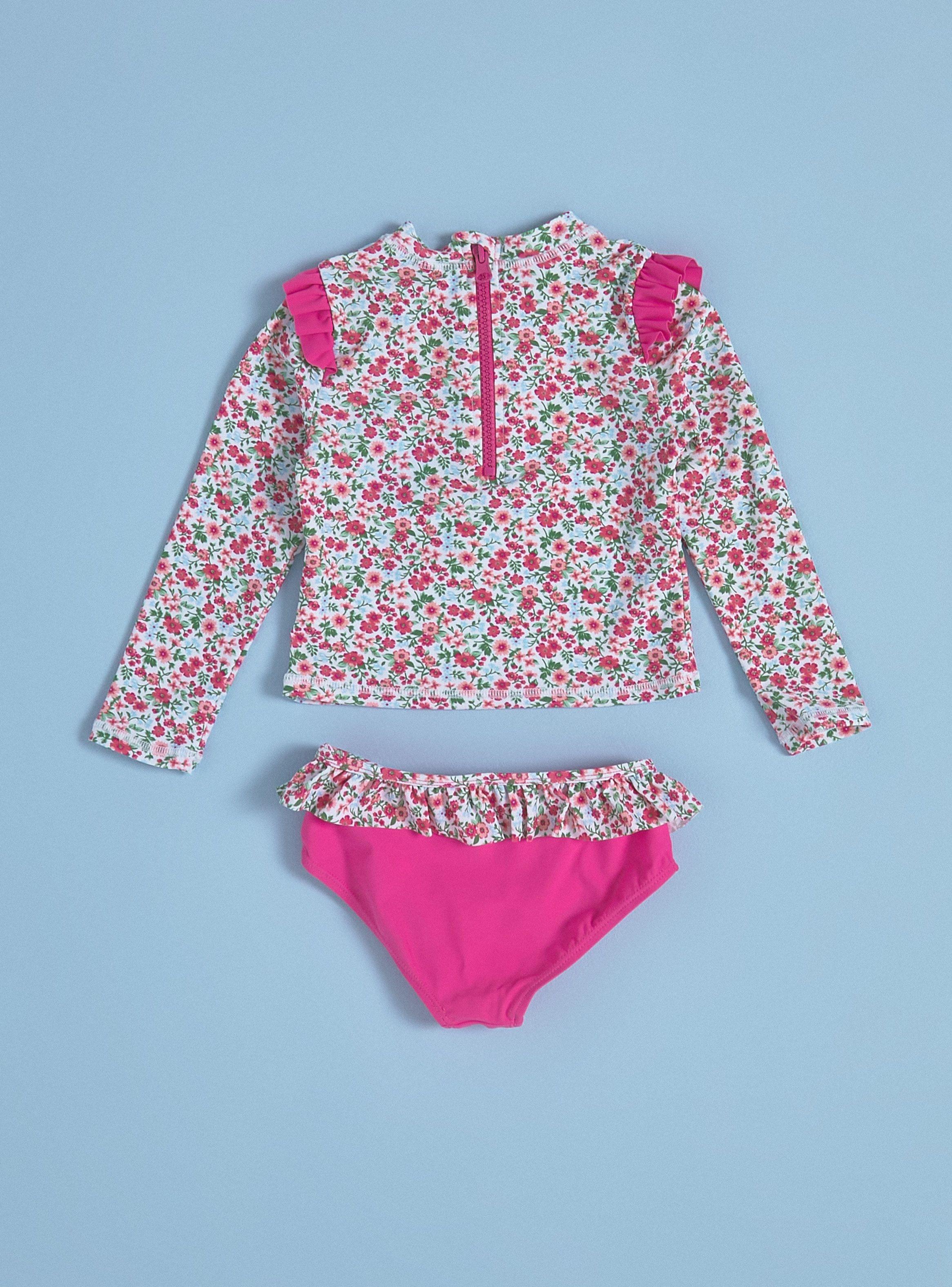 Traje de Baño de Dos Piezas con Vuelos-1