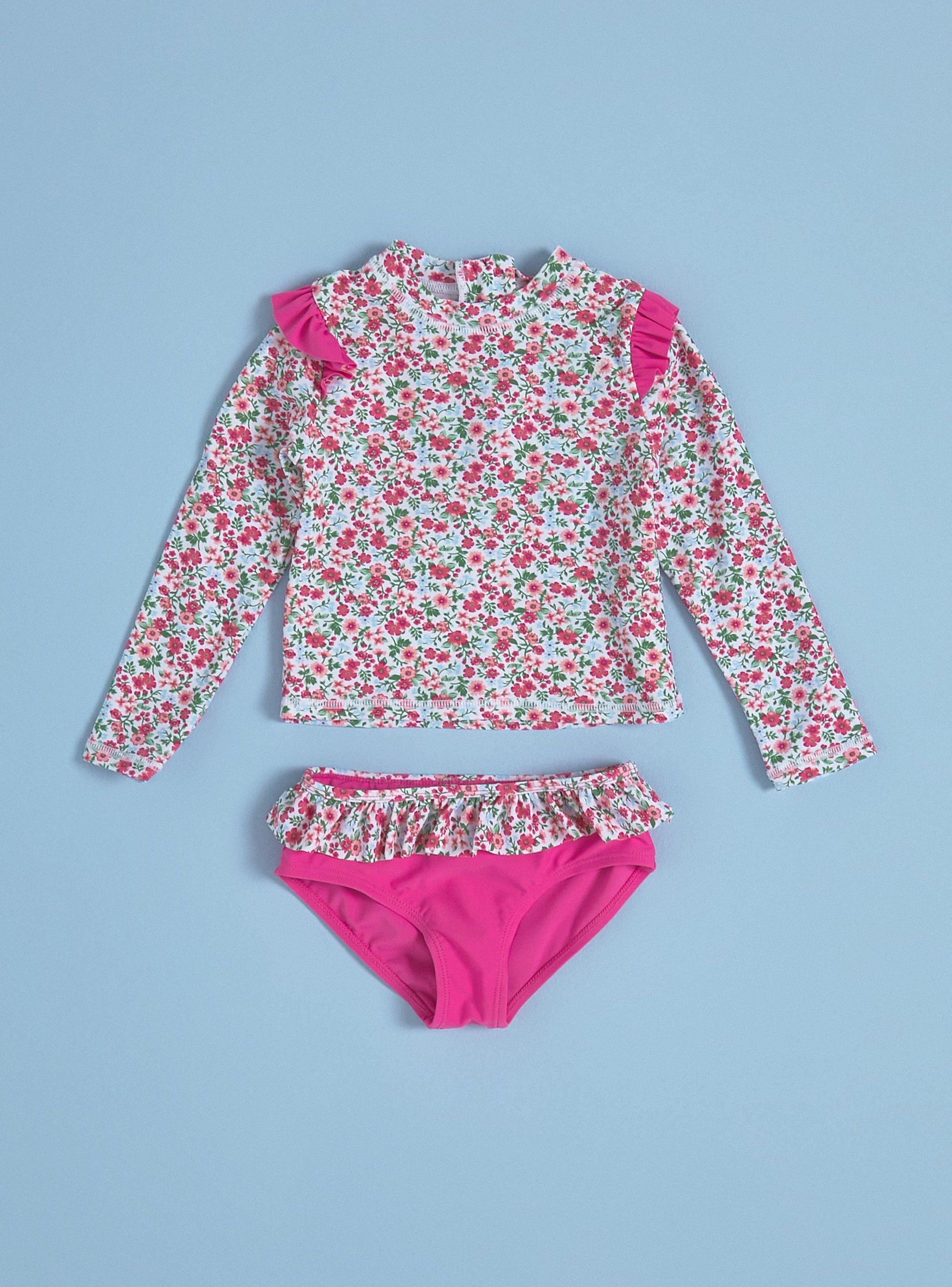 Traje de Baño de Dos Piezas con Vuelos-0