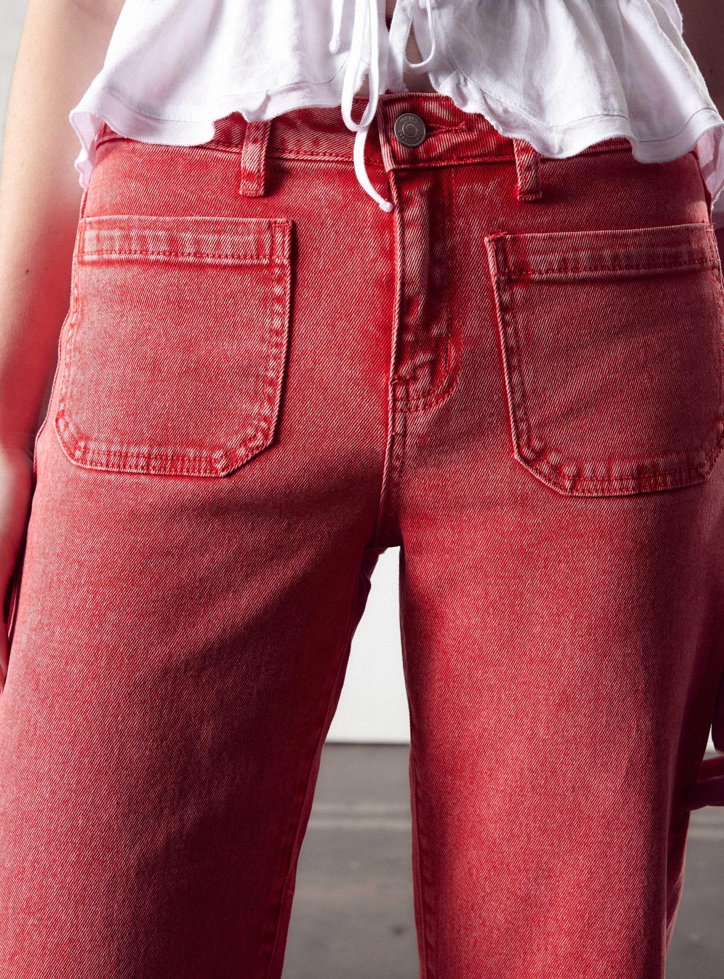 Jeans Wide Leg Color Bolsillos Frontales-2
