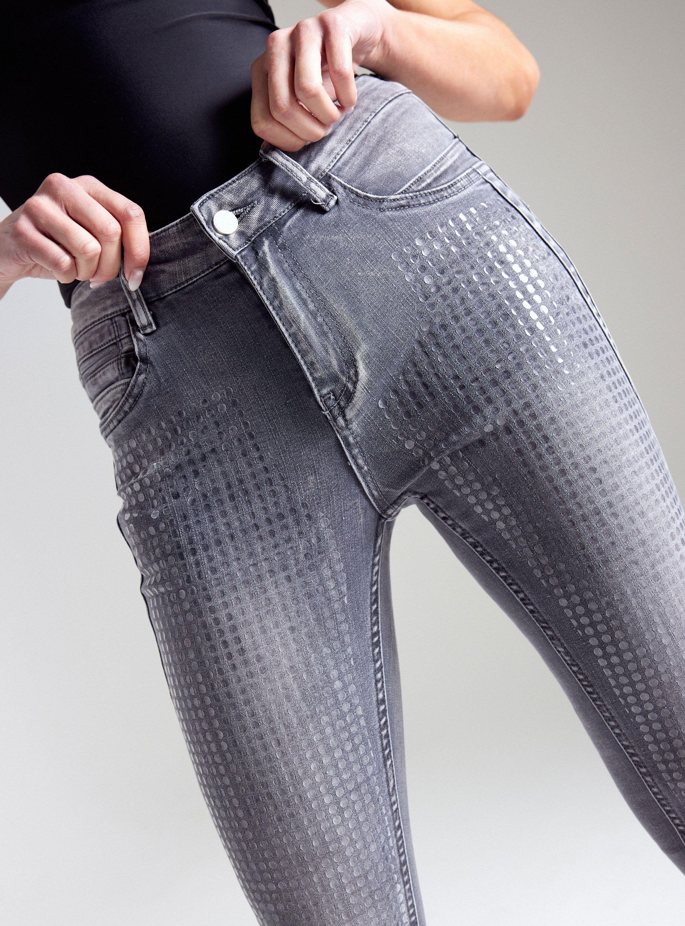 Jeans Aplicación Lentejuelas Transparentes Brillantes-2