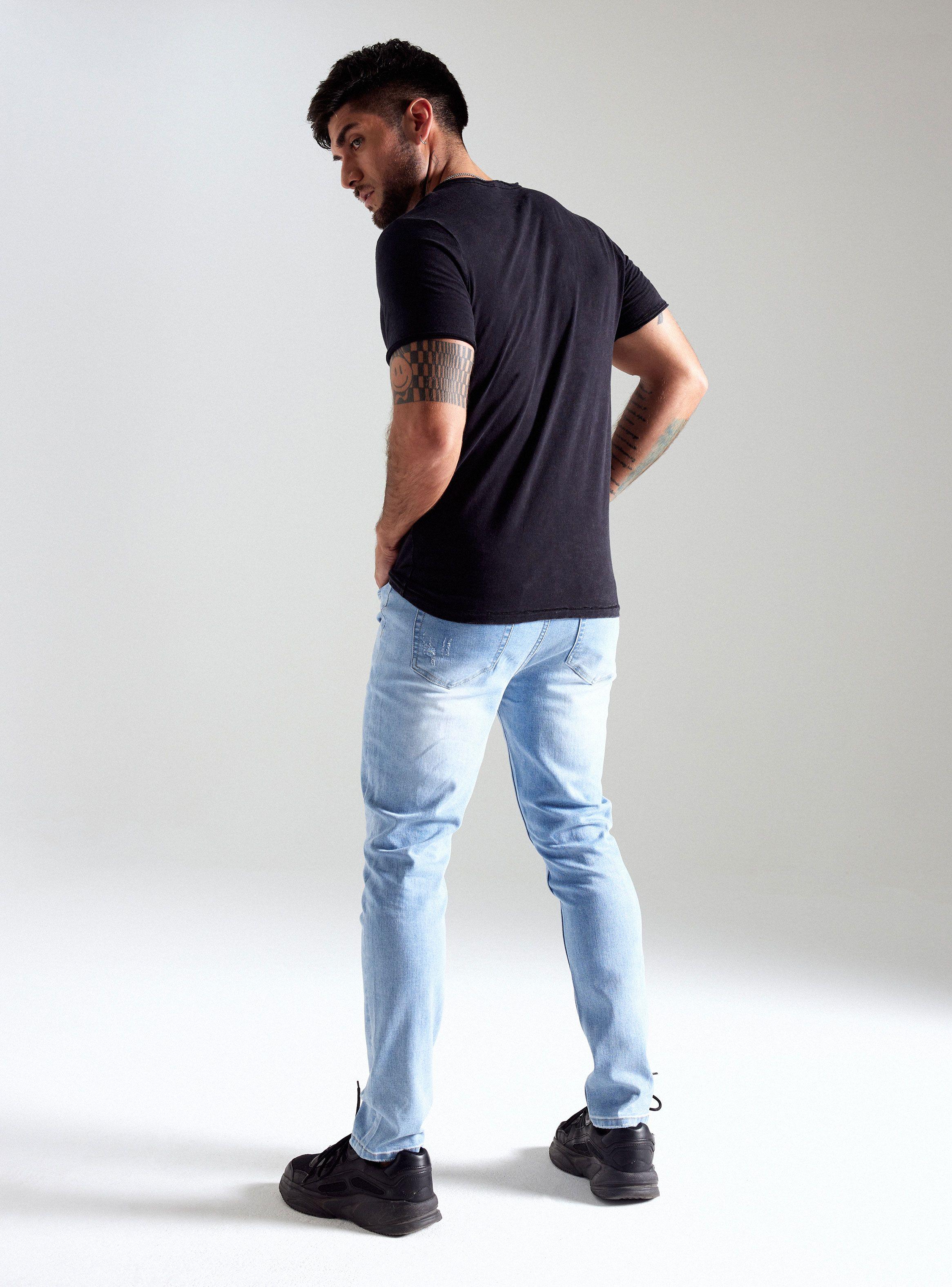 Polera Muscle Fit Soft Acid Wash Botones-5