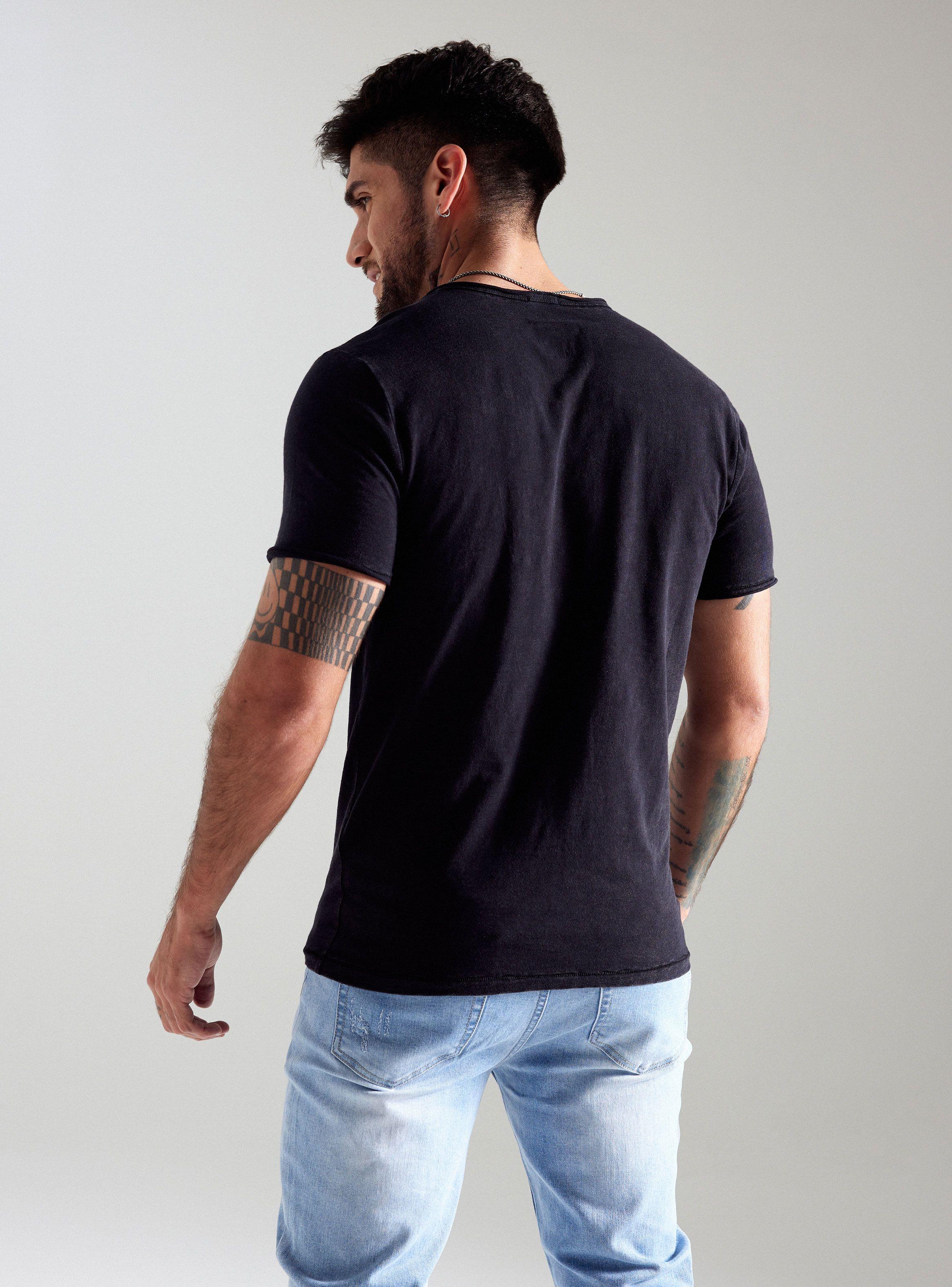 Polera Muscle Fit Soft Acid Wash Botones-4