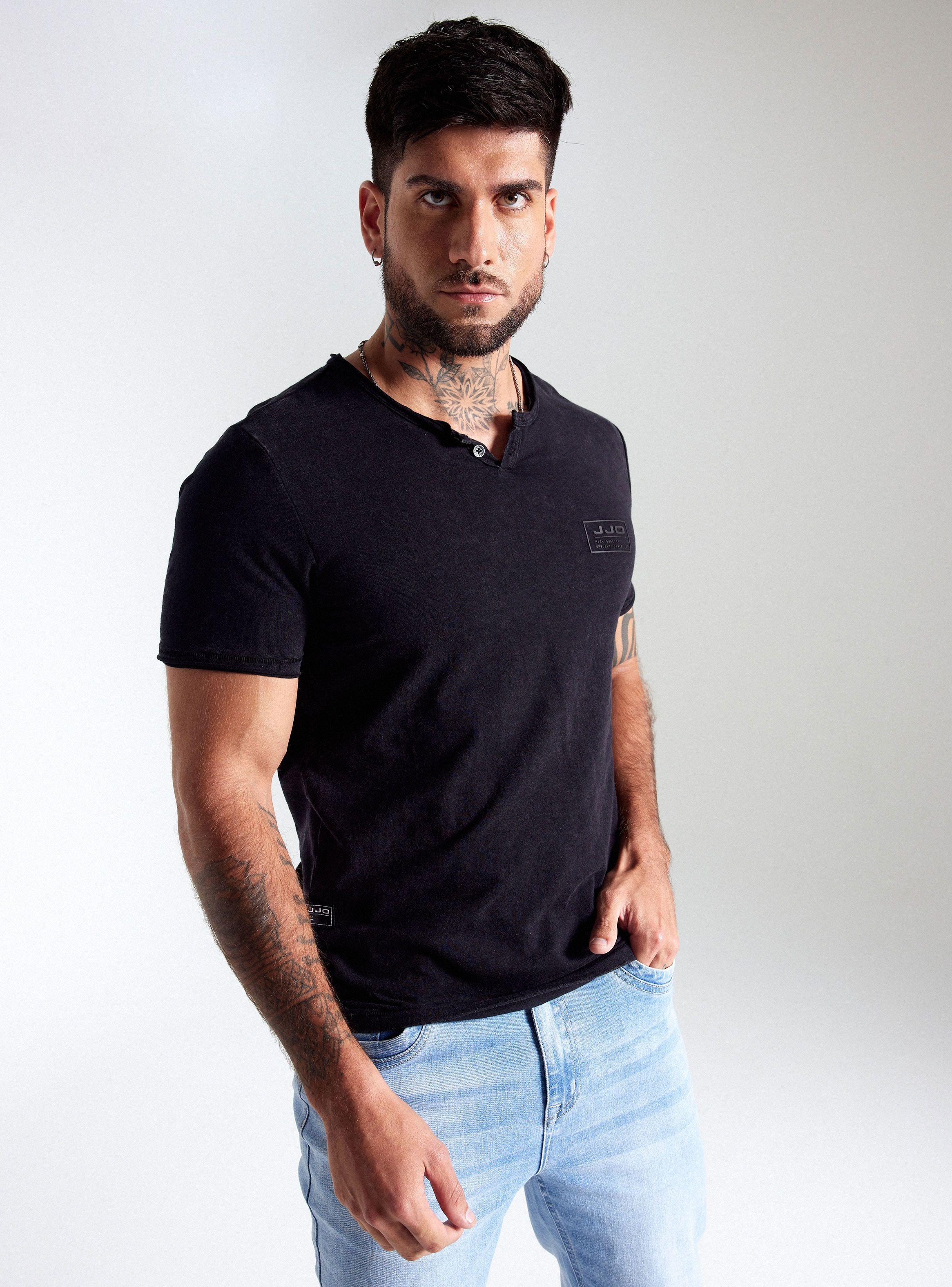 Polera Muscle Fit Soft Acid Wash Botones-1