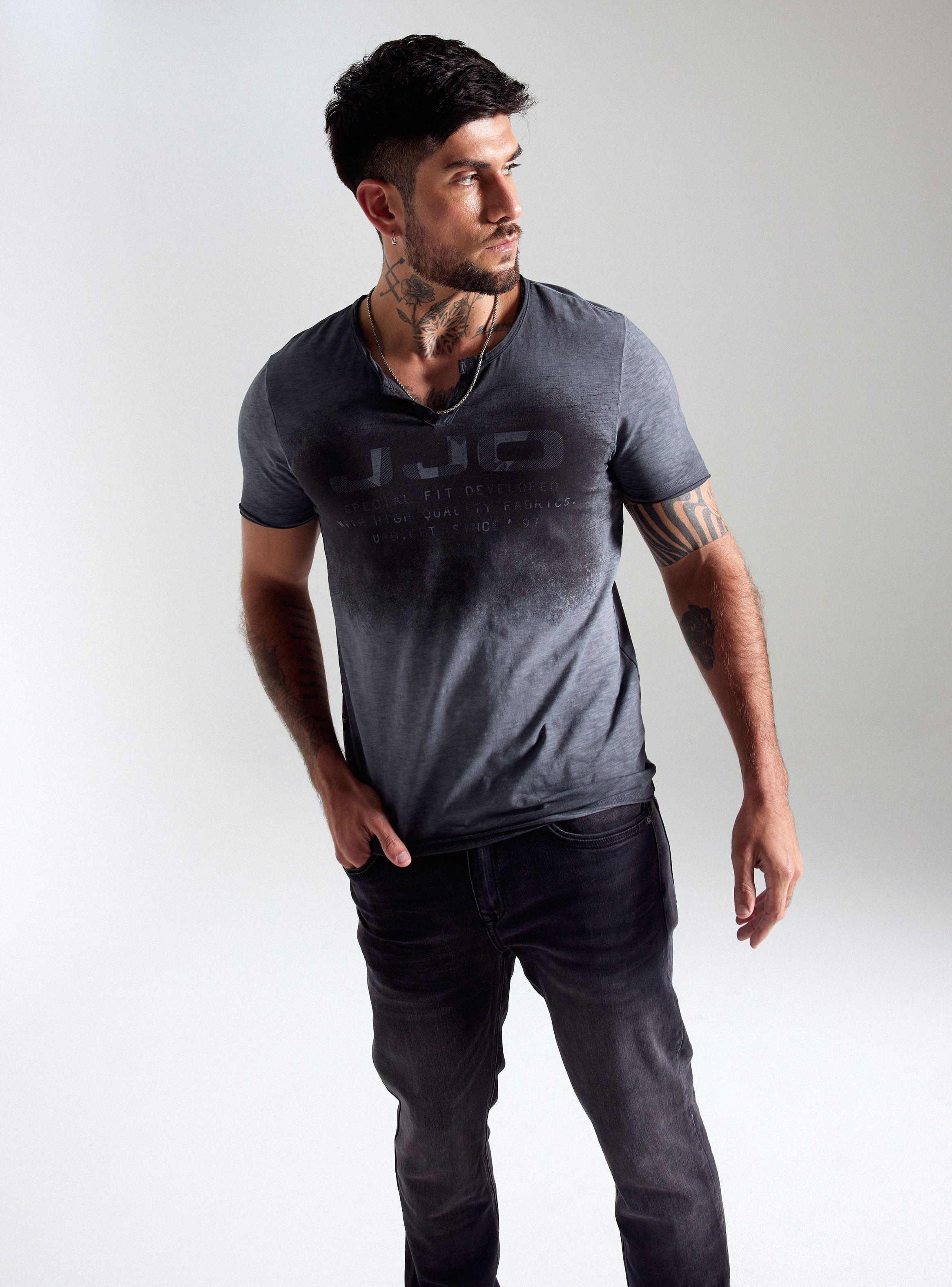 Polera Cuello Botones Dirty Wash-0