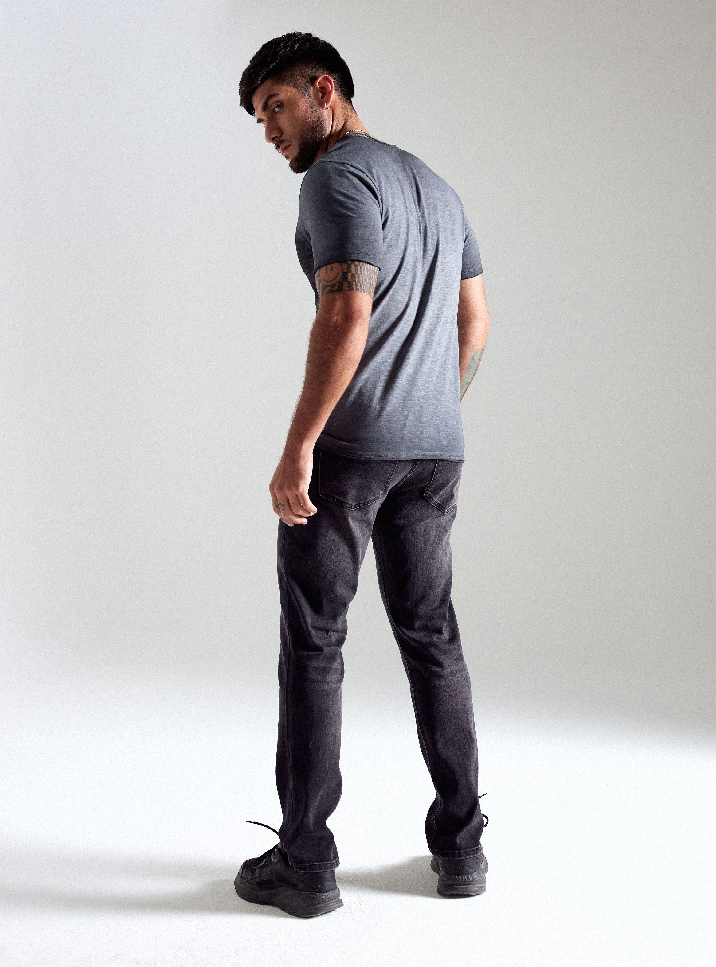 Polera Cuello Botones Dirty Wash-5
