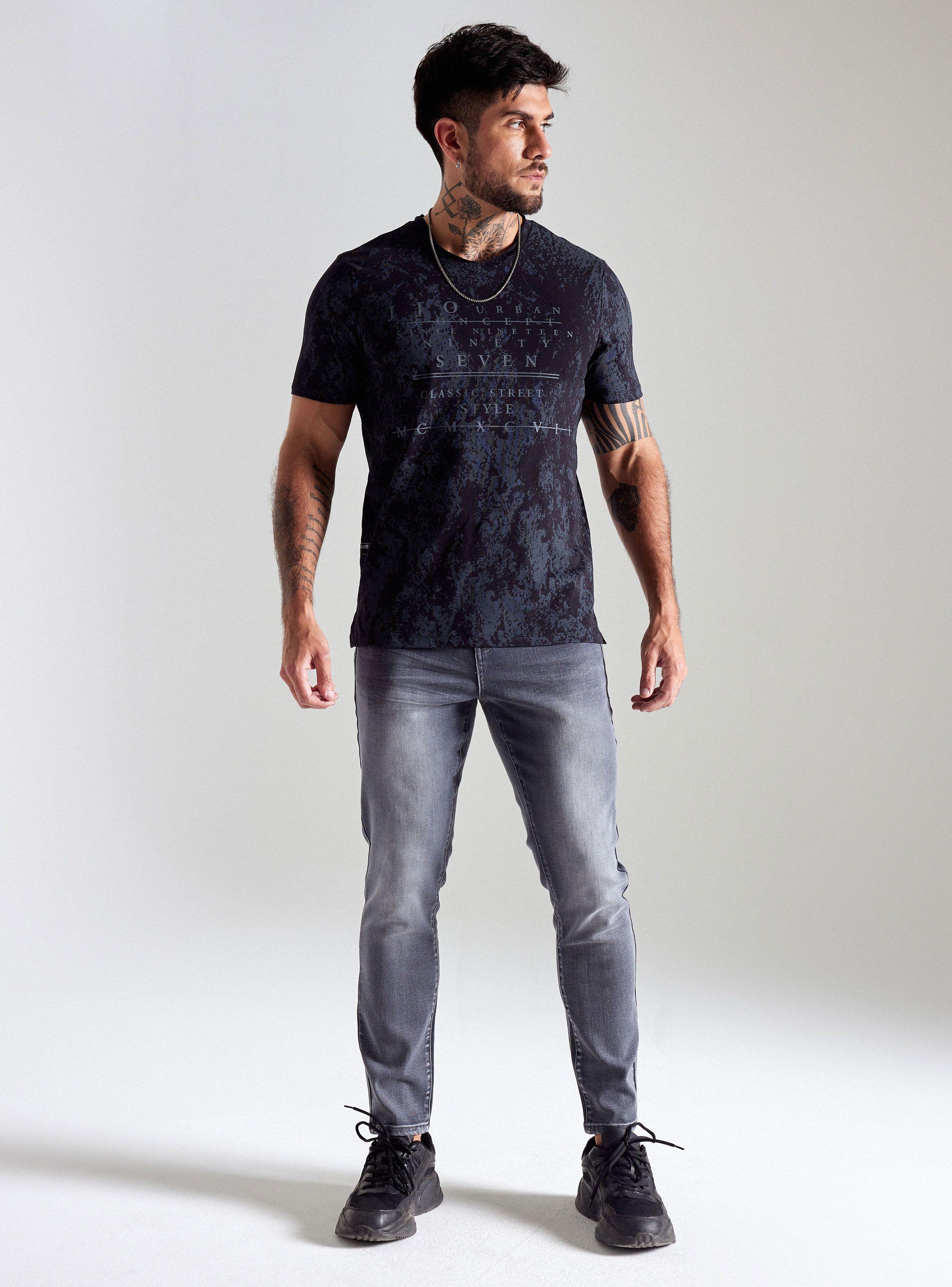 Polera Cuello V Full Print Manchas-4