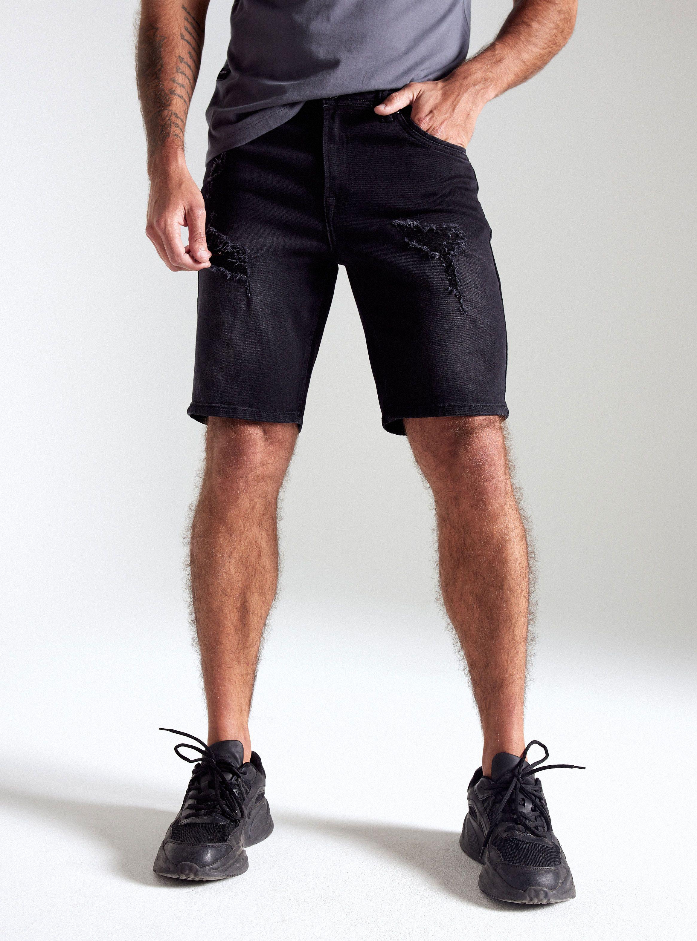Short Desgastado Roturas Grandes-0