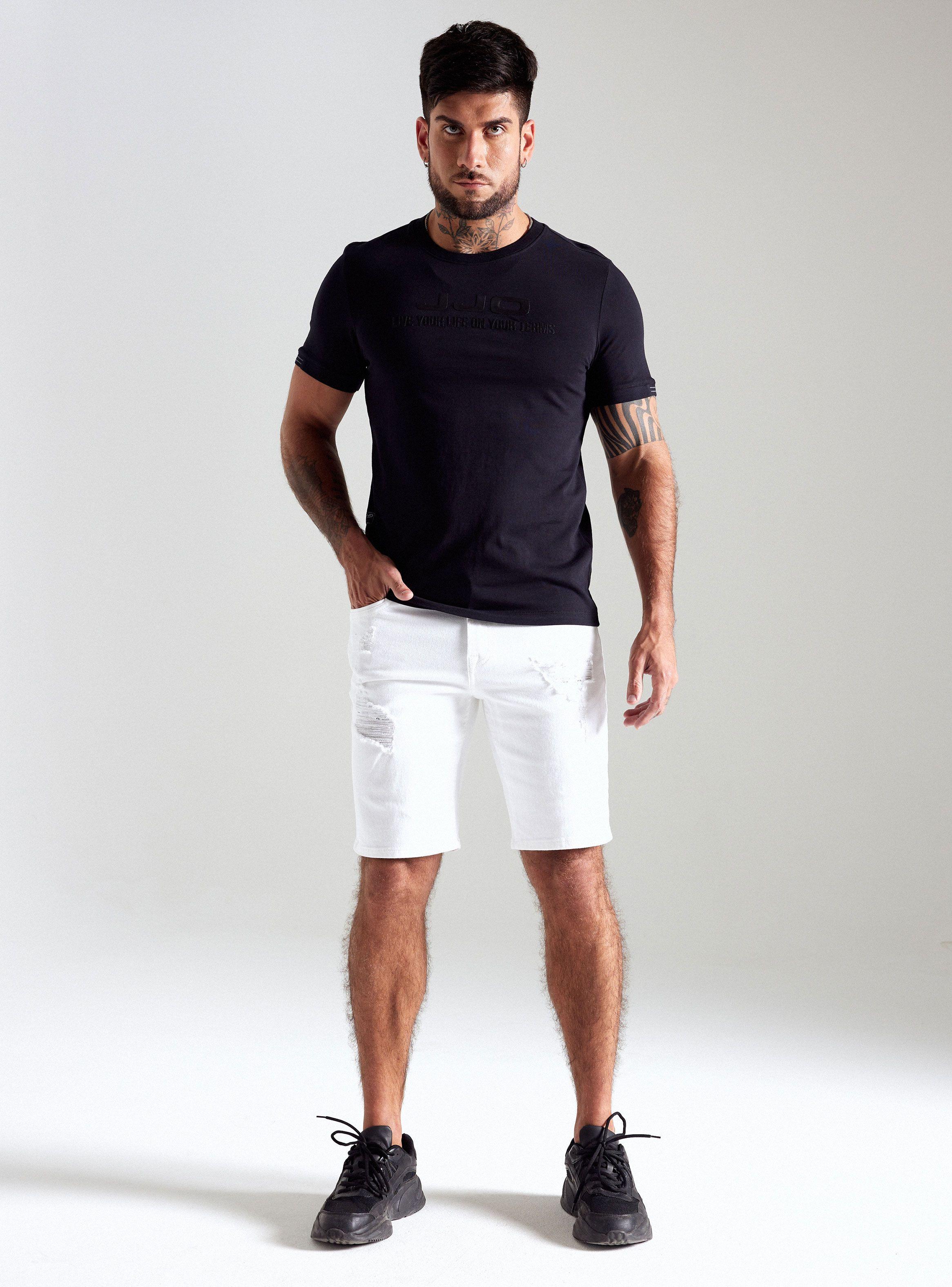 Short Desgastado Grandes Roturas-4
