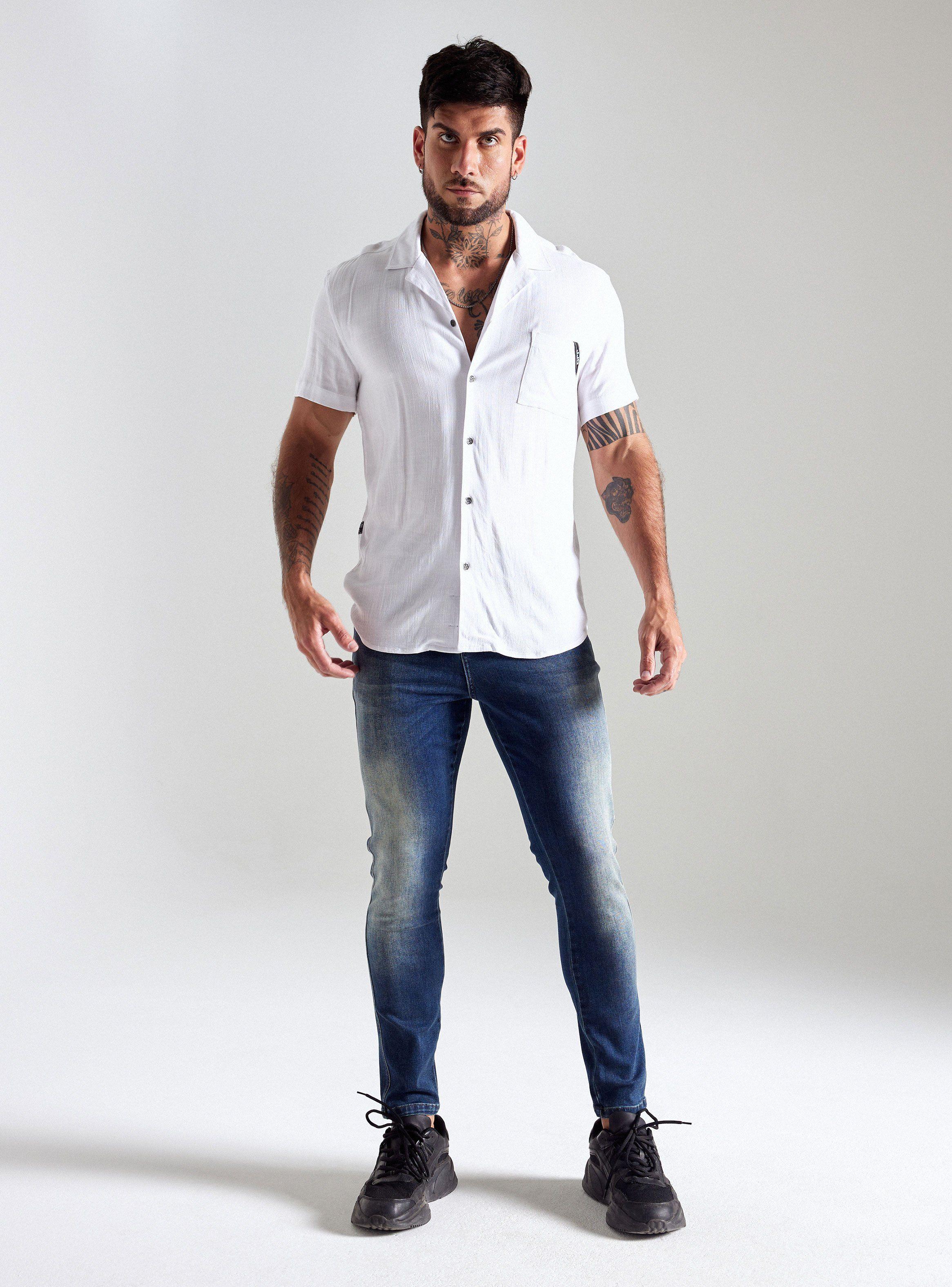Camisa de Vestir Tela Texturada Look Lino-4