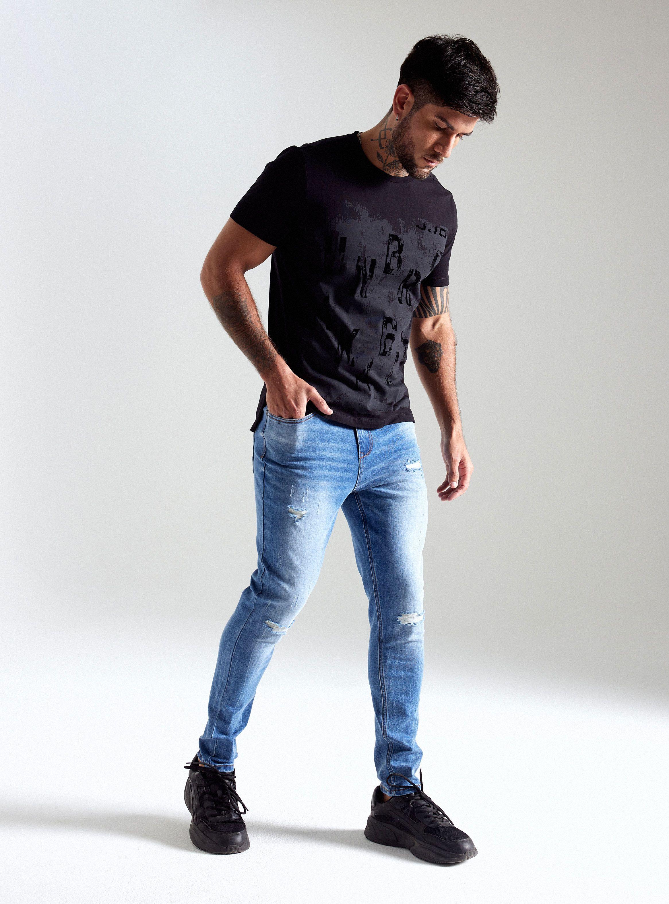 Jeans Roturas Parche Medio-4