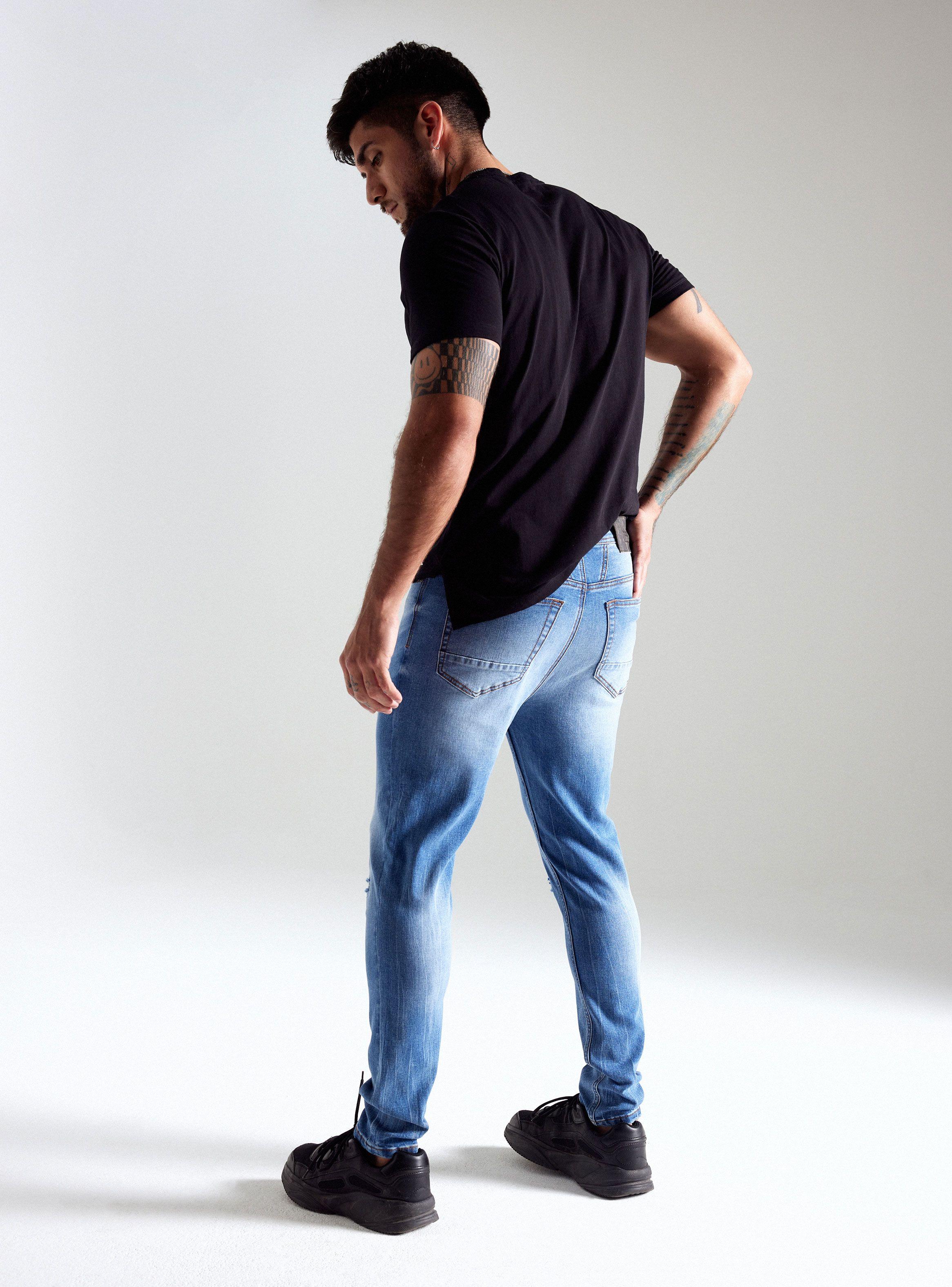 Jeans Roturas Parche Medio-5