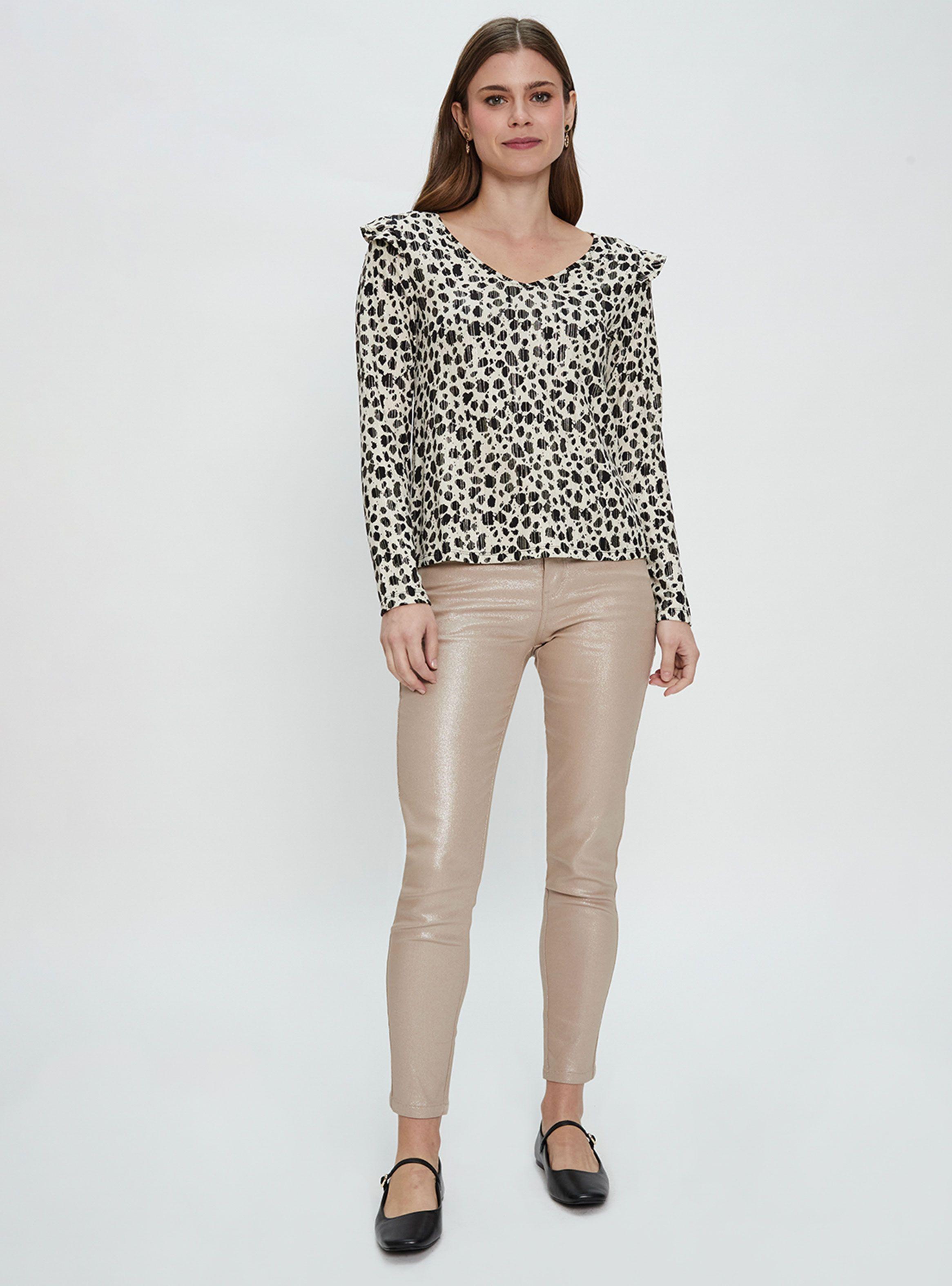 Polera Cuello En V con Vuelitos en Hombros-3