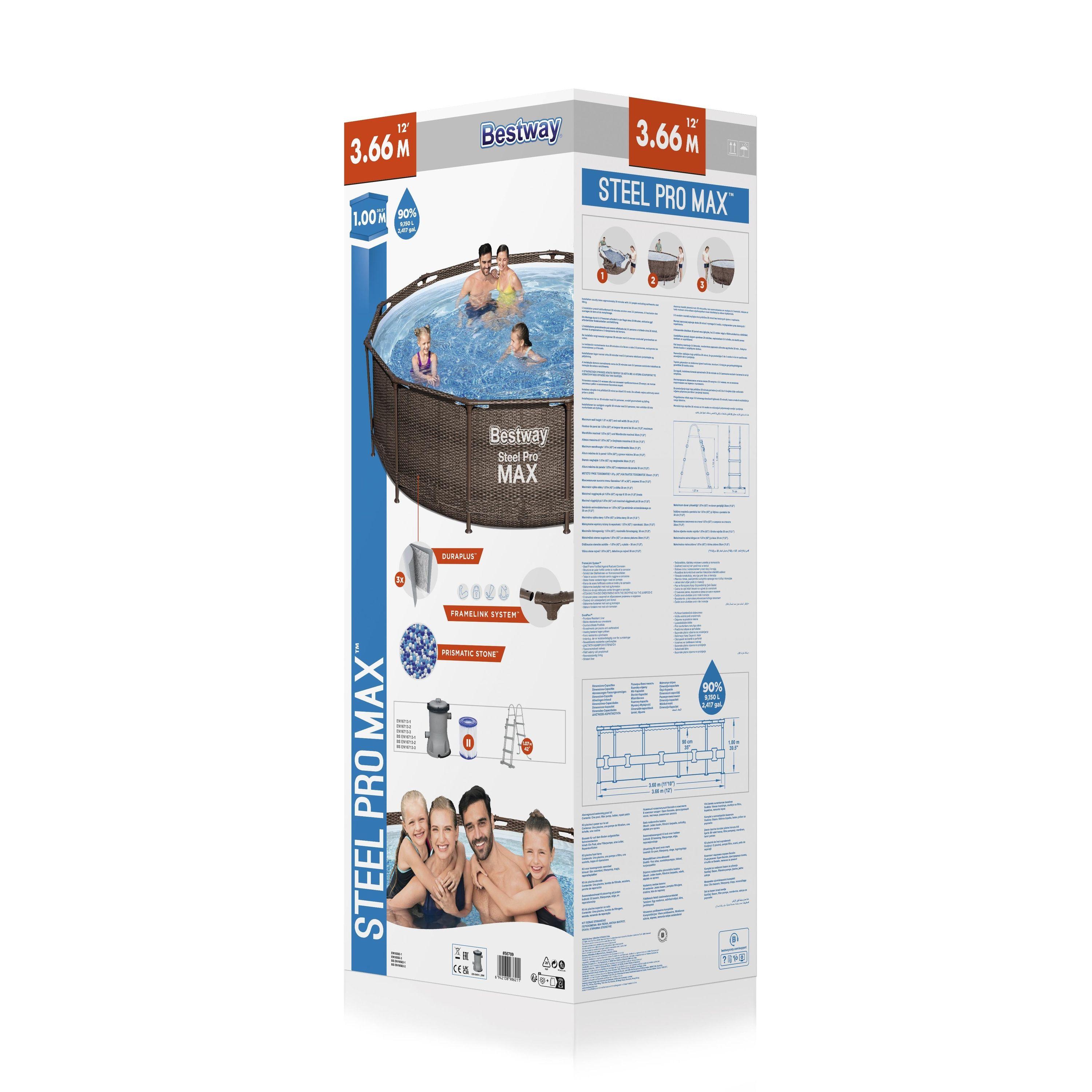 Conjunto de Piscina Redonda Desmontable Steel Pro MAX 3.66m x 1.00 m-6