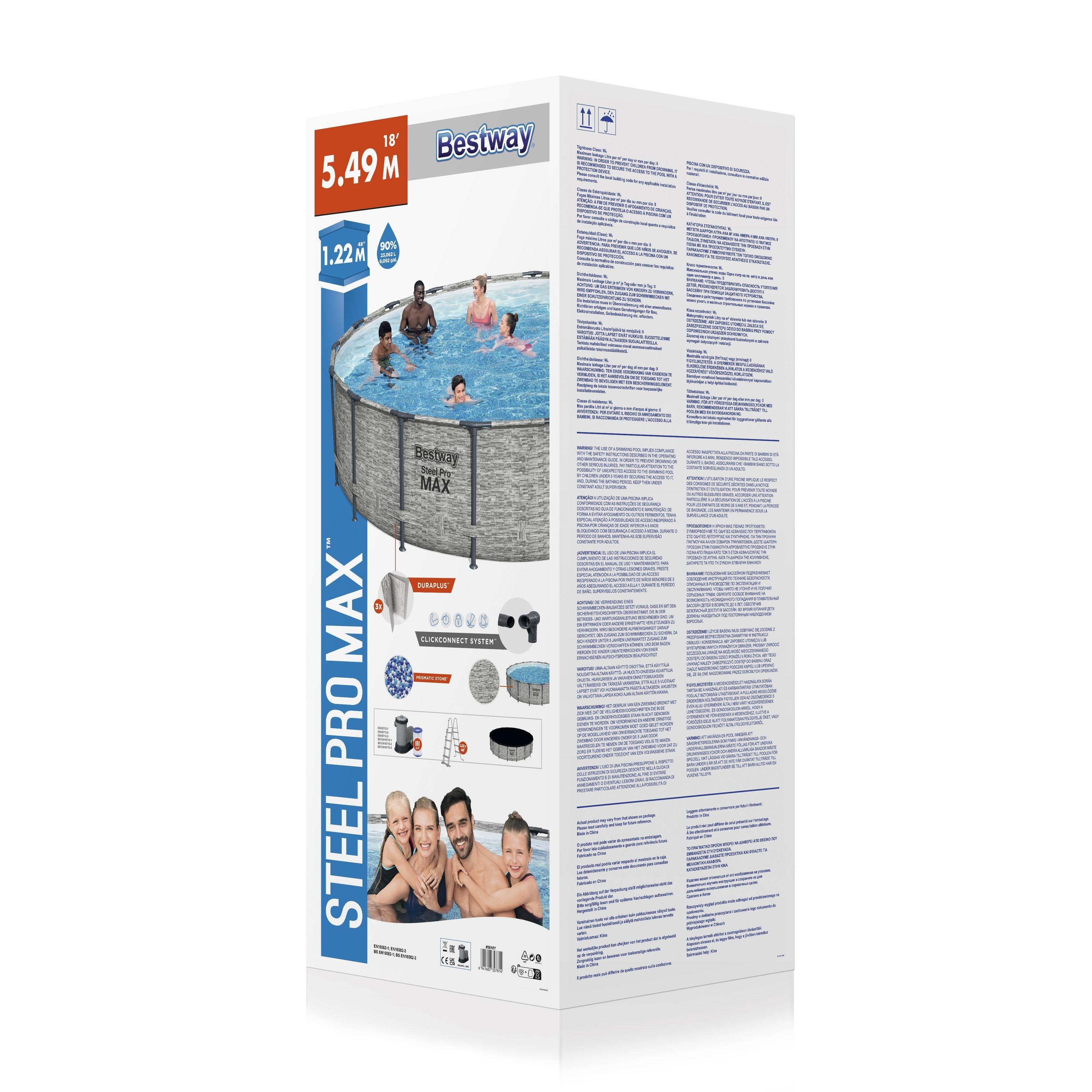 Piscina Desmontable Redonda Steel Pro MAX 5.49 m x 1.22 m-6