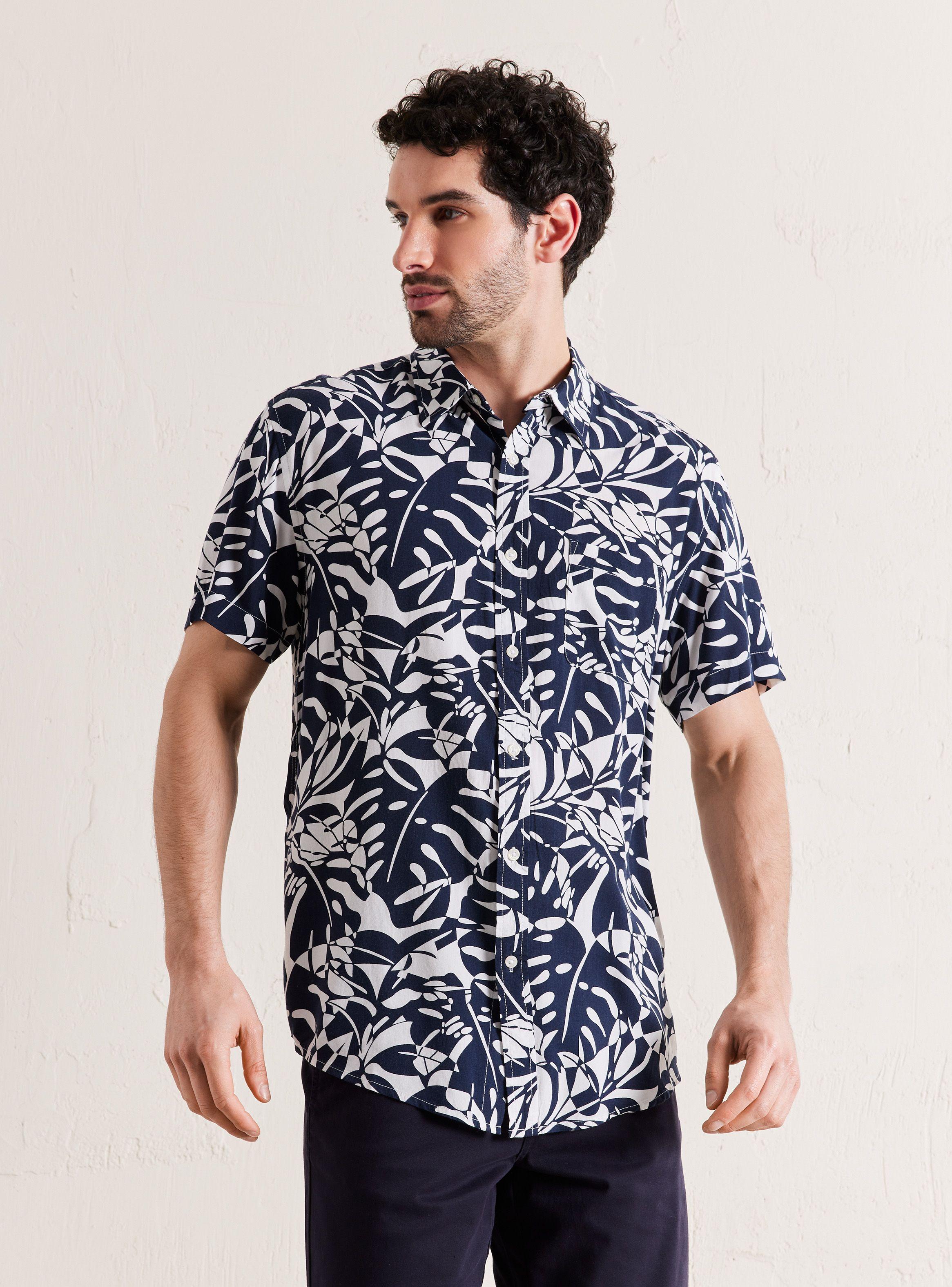 Camisa de Vestir Manga Corta Viscosa Diseños-0