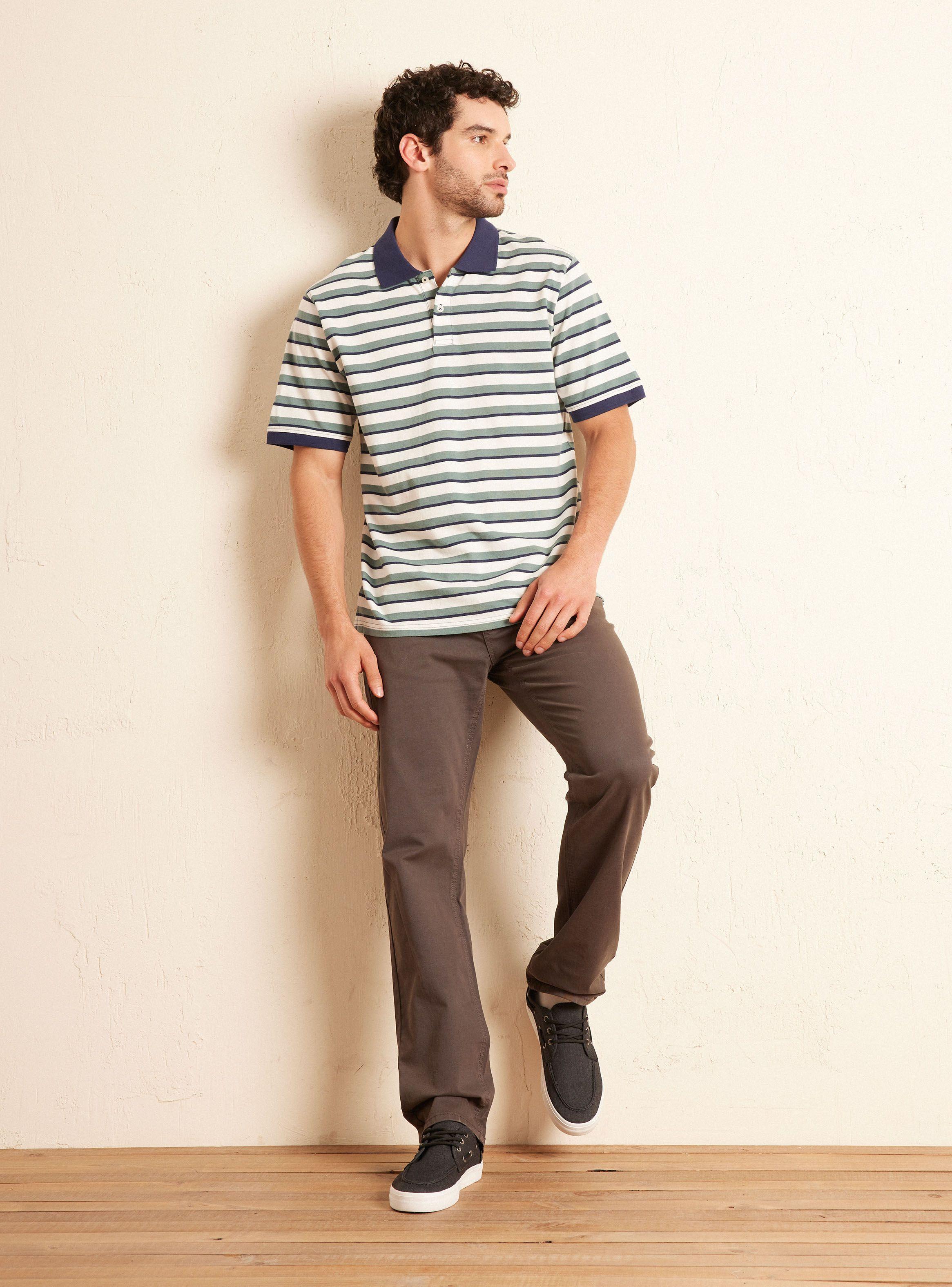 Polera Cuello Polo Piqué Rayas-4
