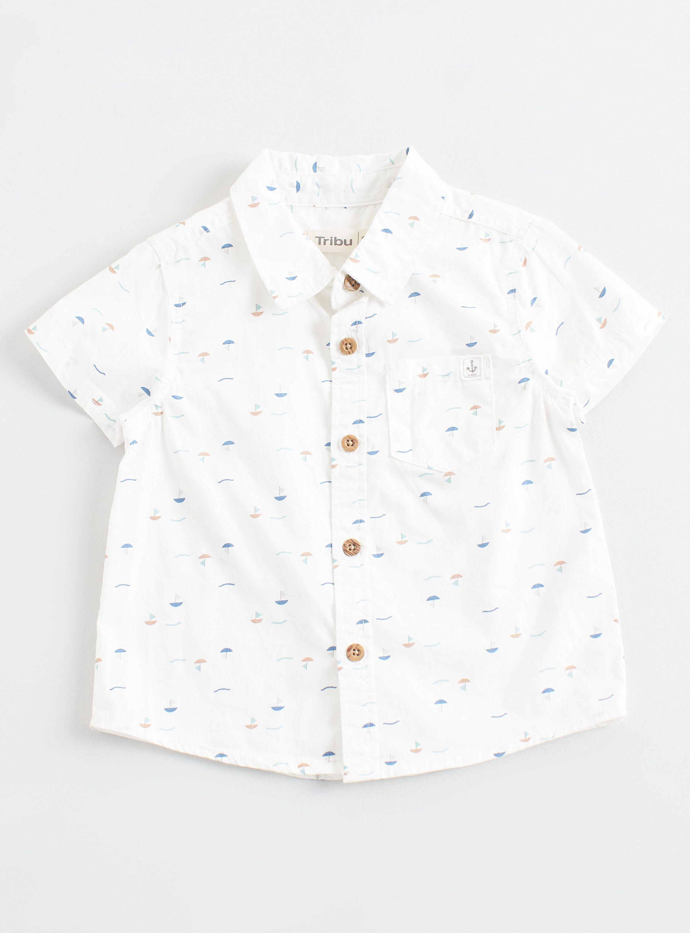 Camisa Miniprint Algodón Niño-0