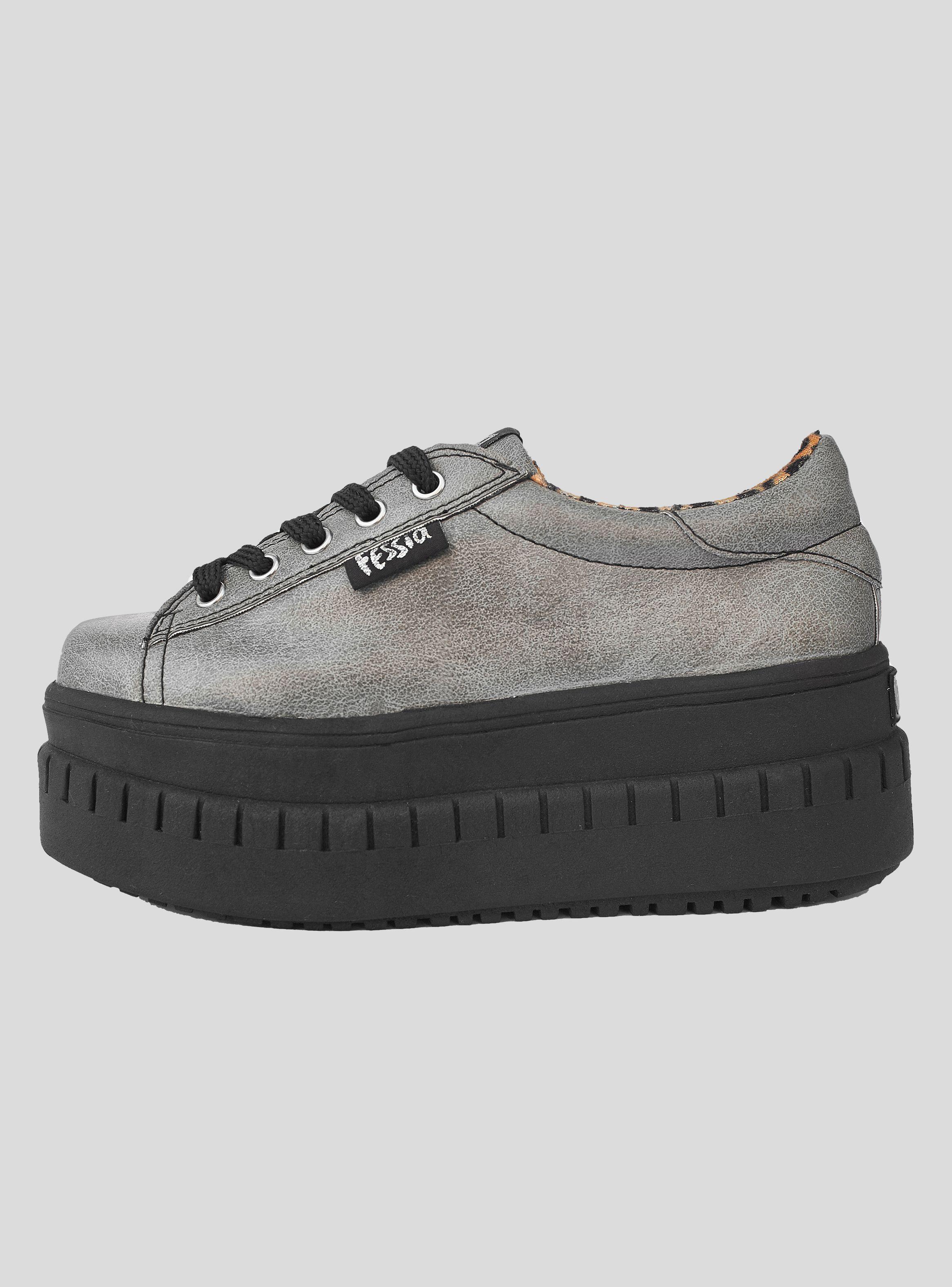 Zapatilla Fessia Urbana Funky Graffito Mujer Gris-1