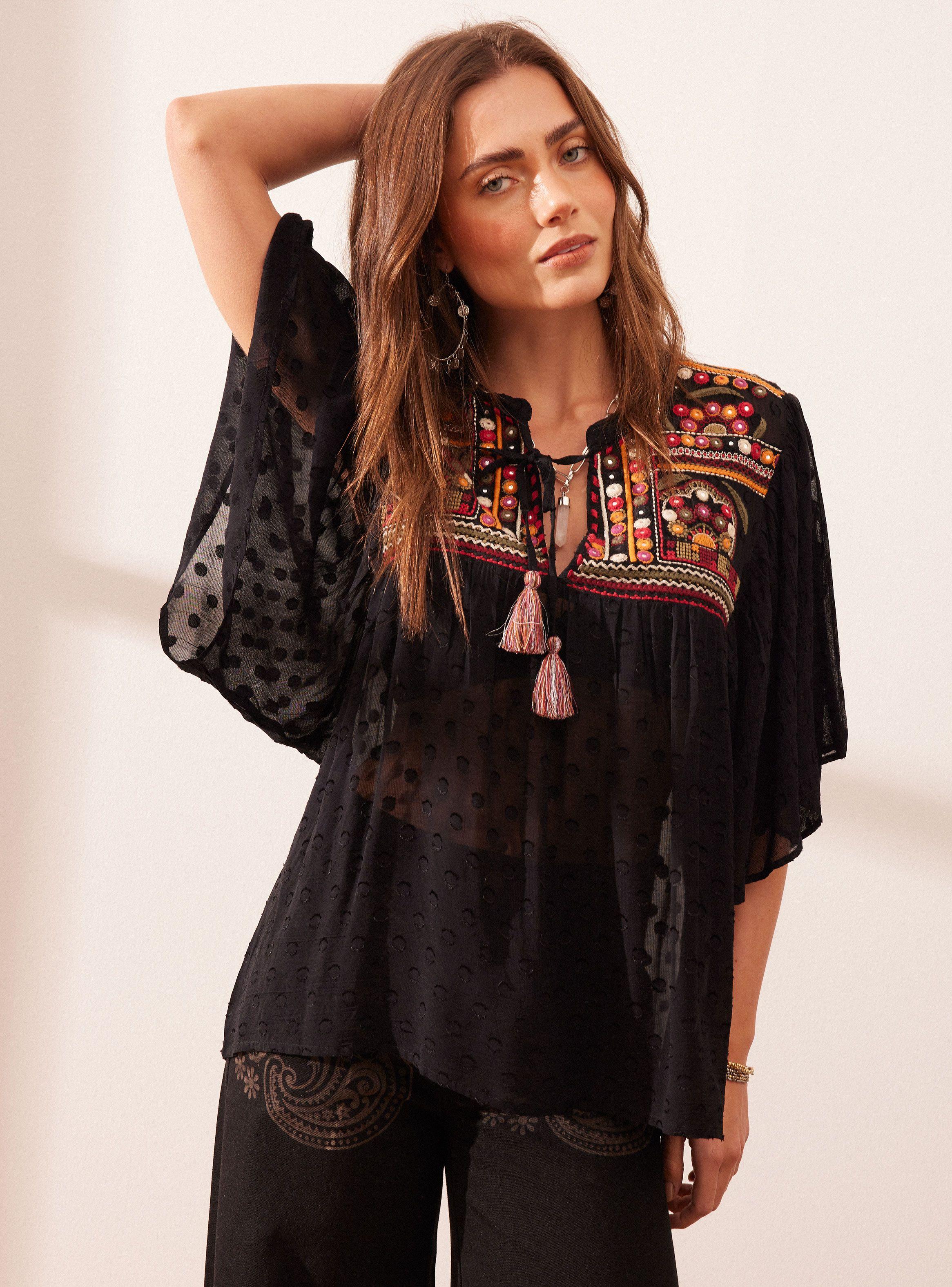 Blusa Bordado con Espejitos-0