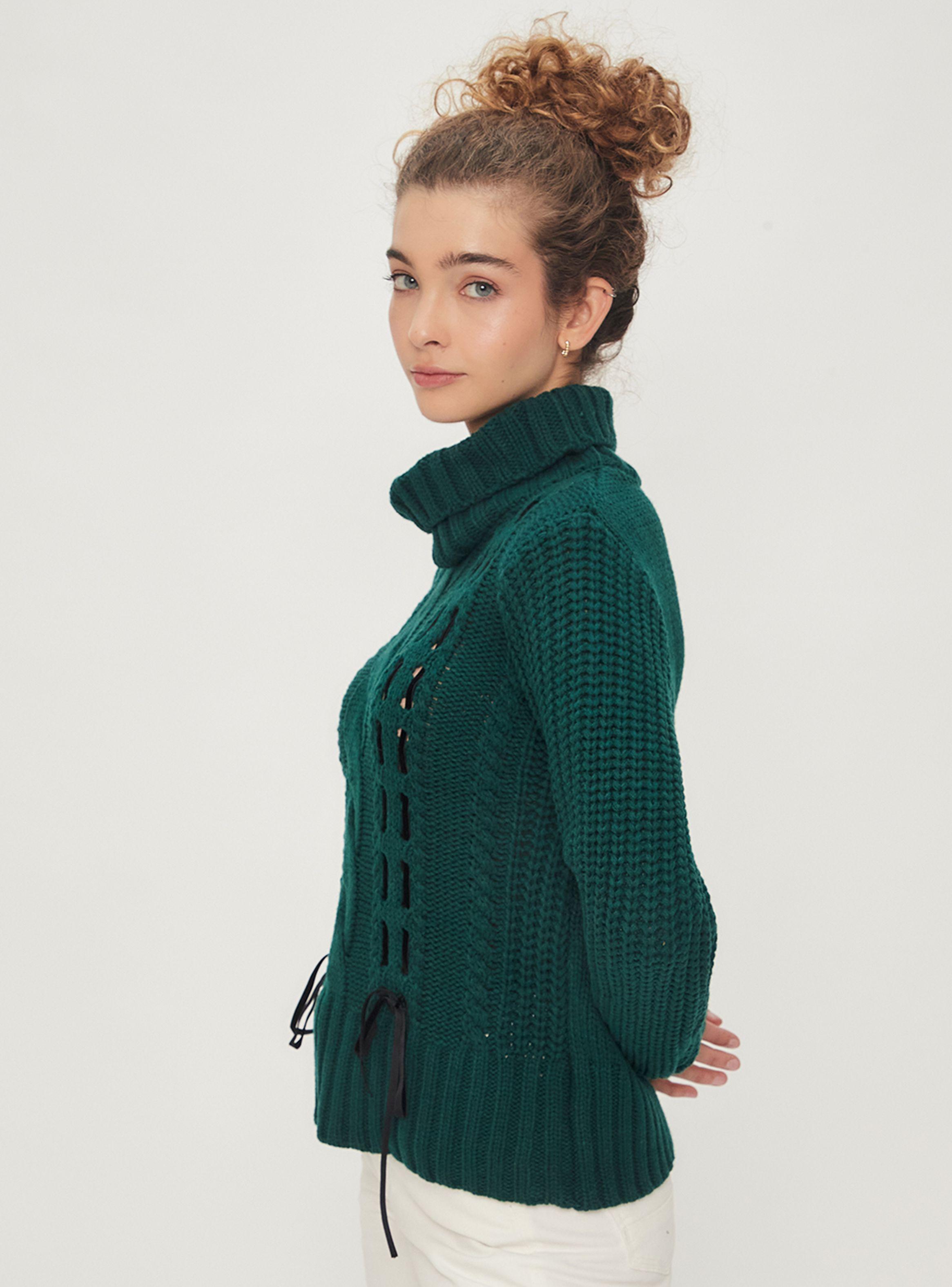 Sweater Cuello Alto Detalle Cintas-2