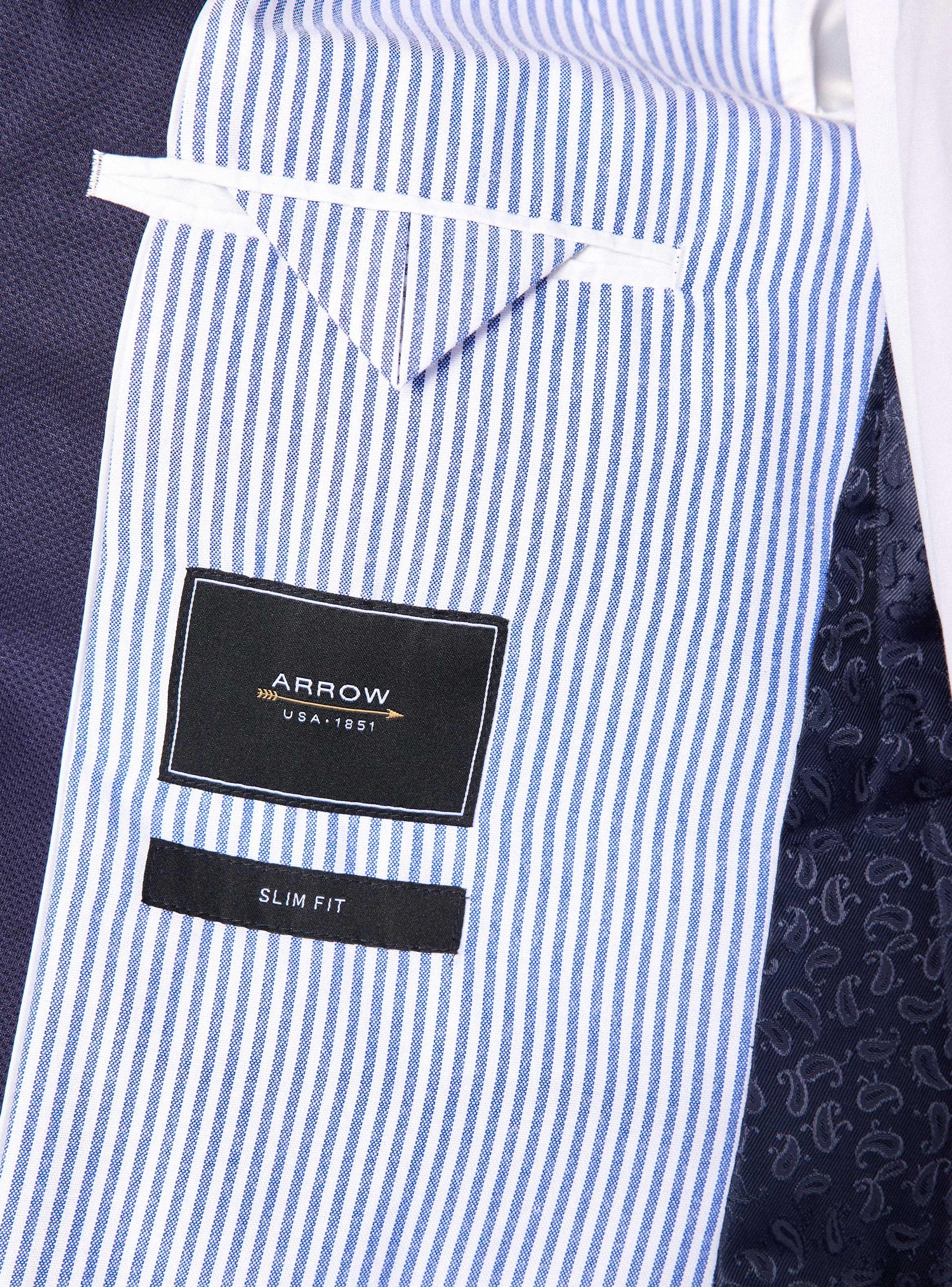 Vestón Recto Azul Marino Slim Fit Texturado-3