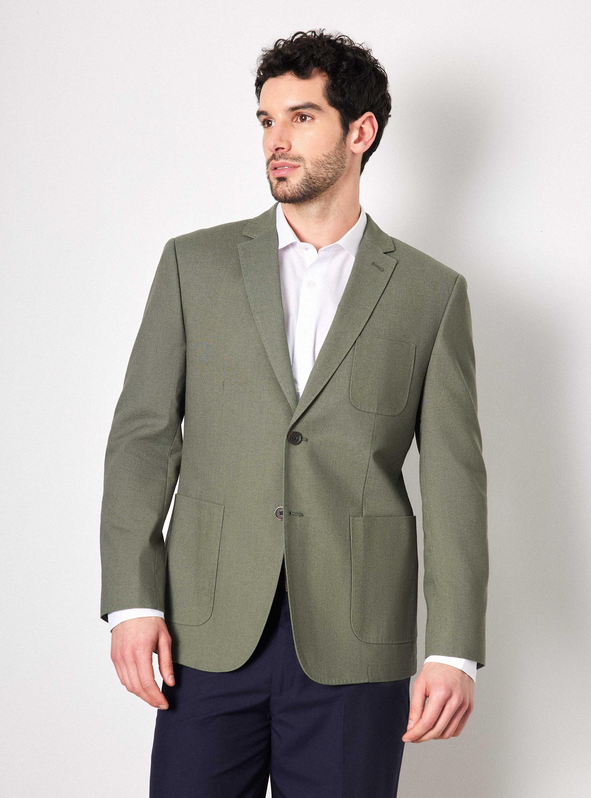 Vestón Recto Slim Fit Tela con Lino Liso de Arrow