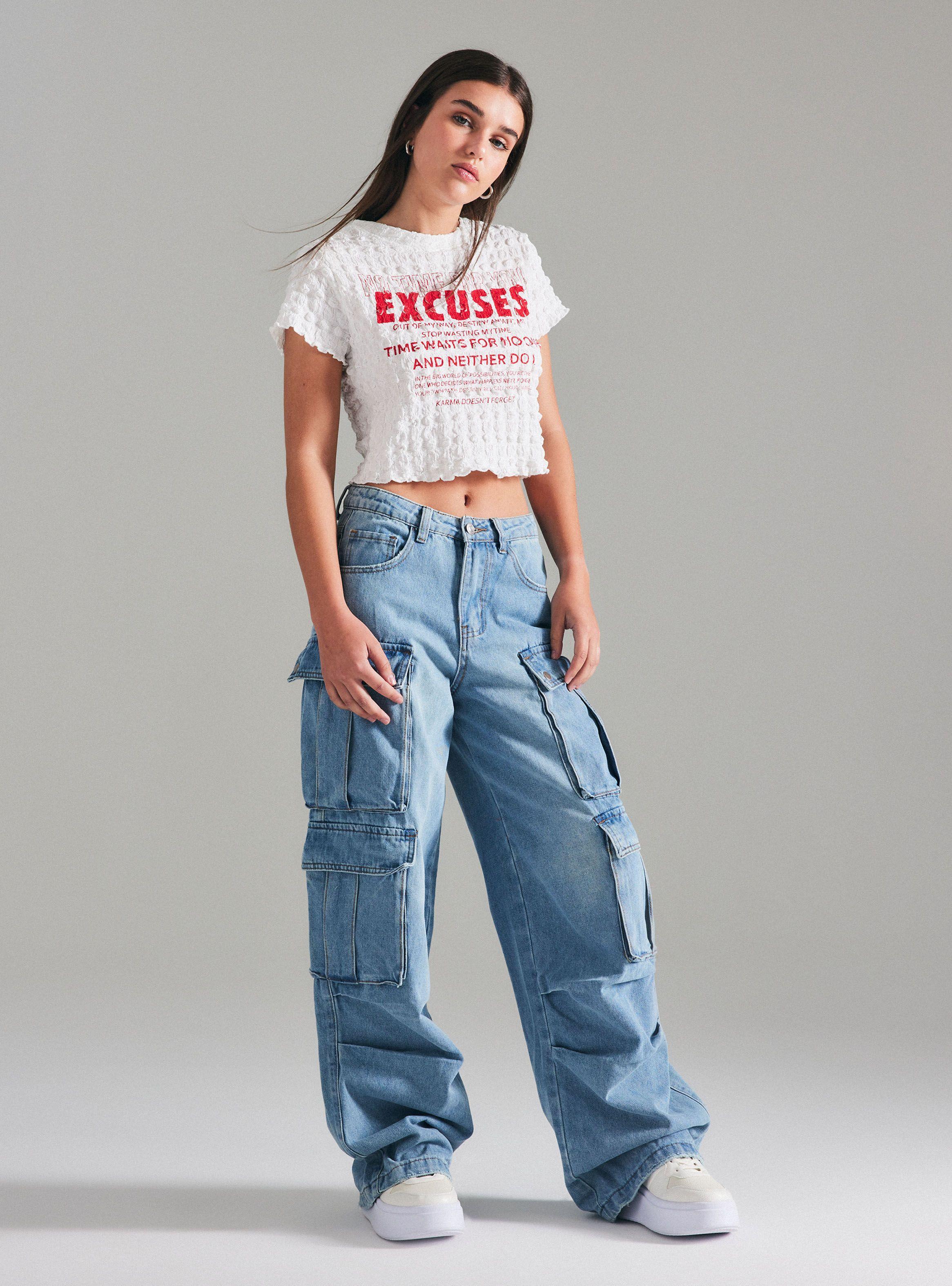 Jeans Multi Bolsillos Cargo-4