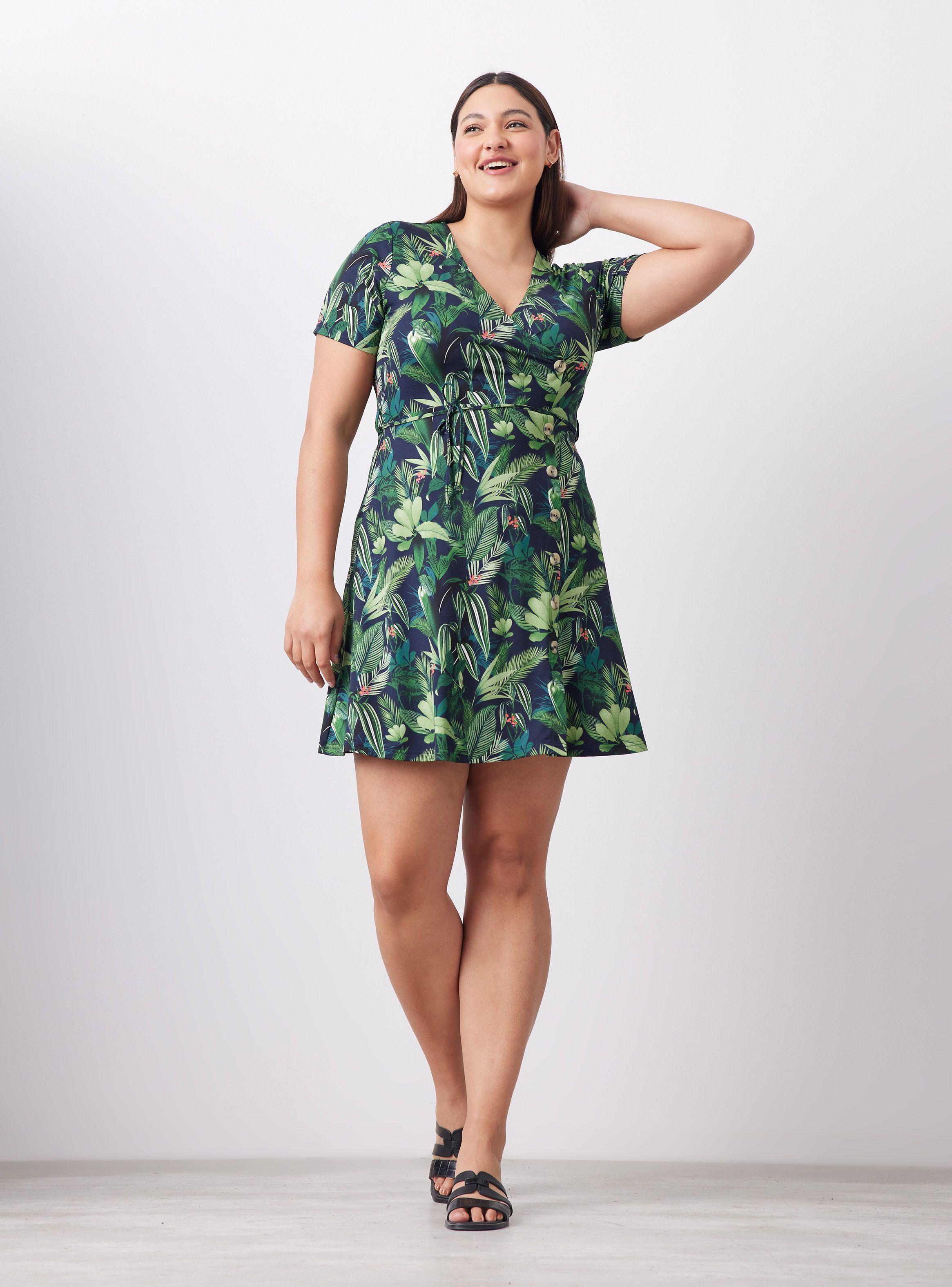 Vestido Cruzado con Botones en Falda-4