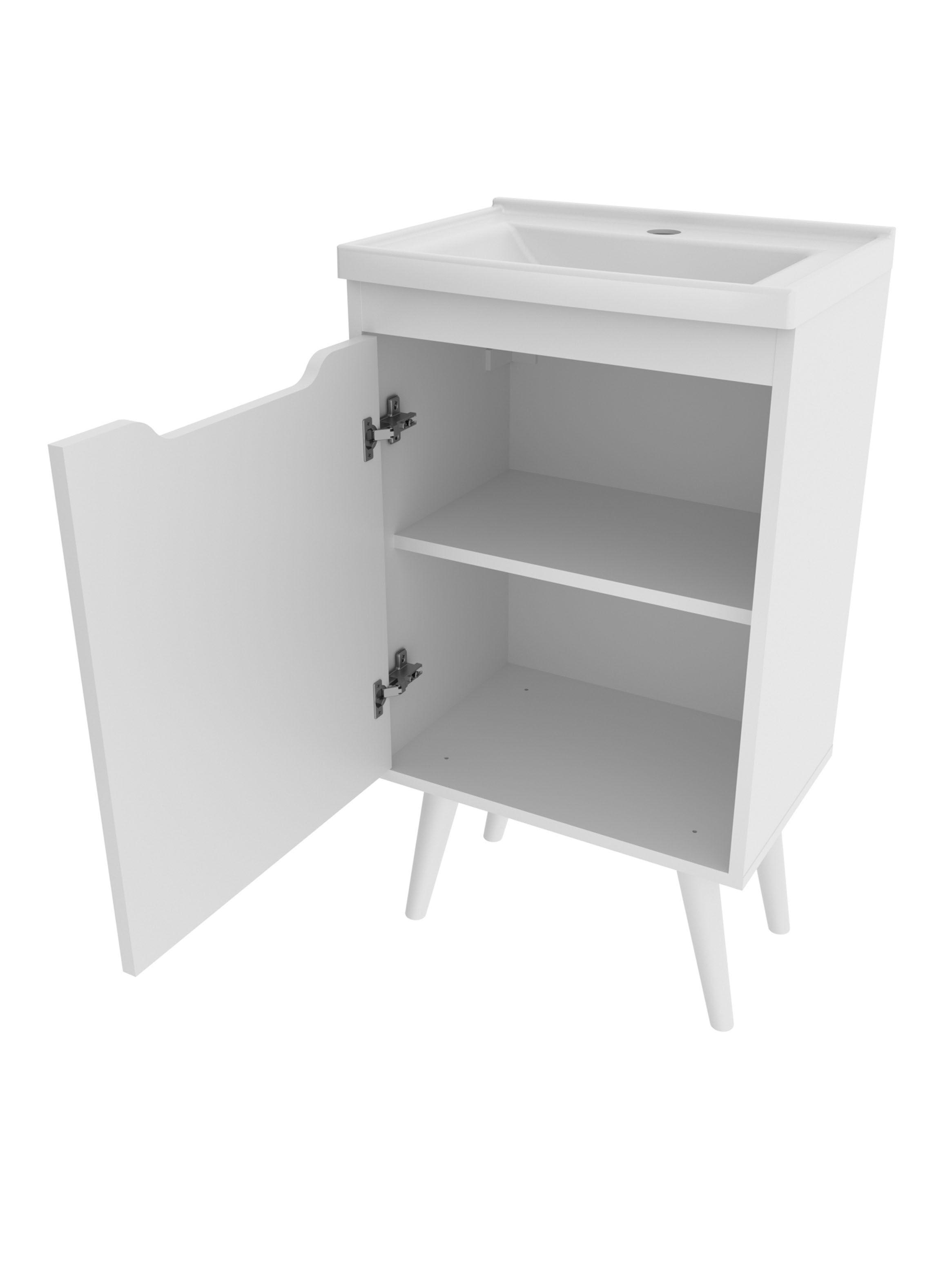 Mueble Lavamanos 1 Puerta Blanco Beige-2
