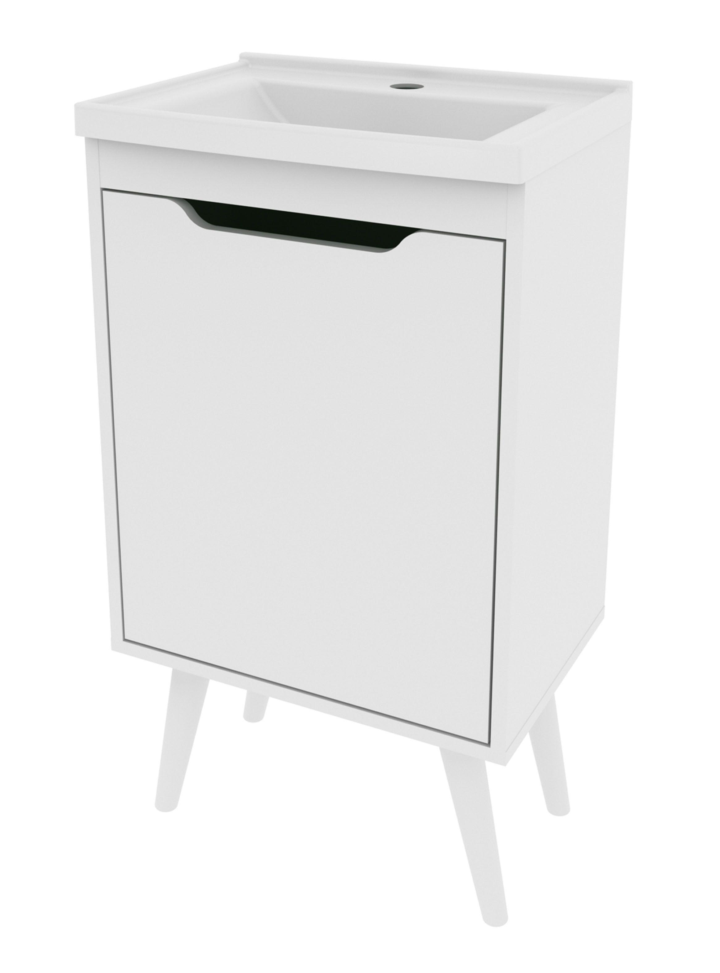 Mueble Lavamanos 1 Puerta Blanco Beige-0