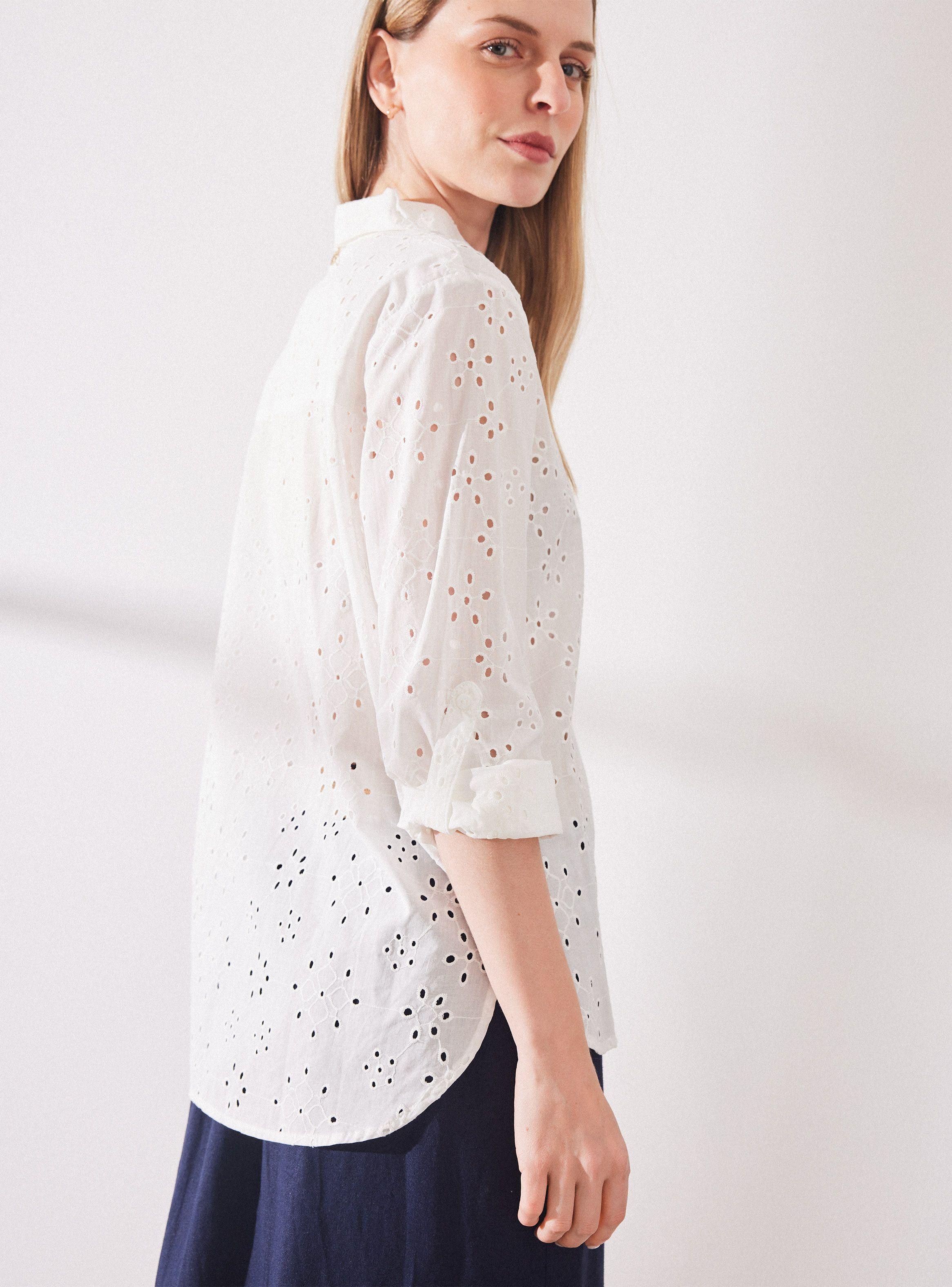 Blusa Broderie Cuello Camisero-3